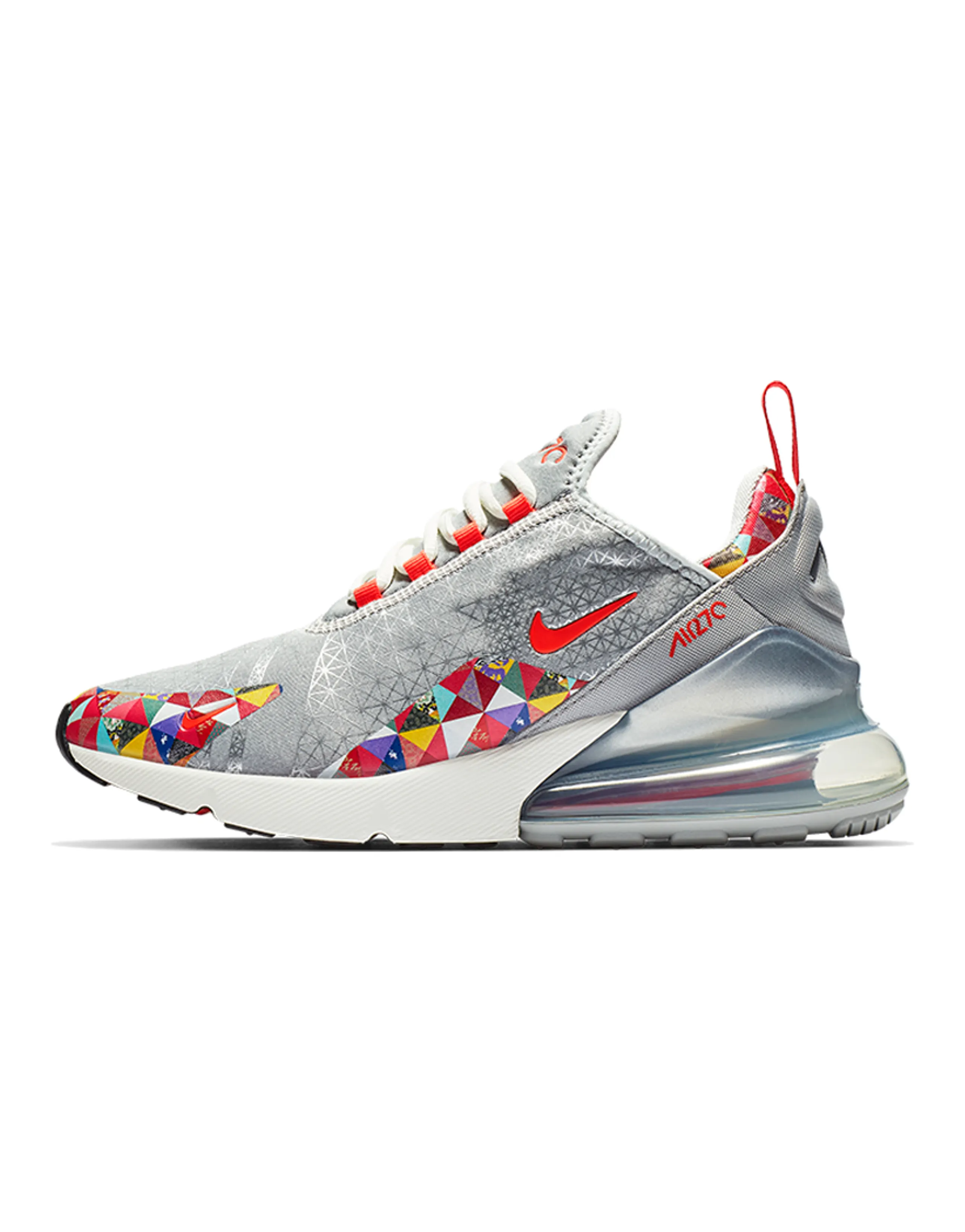 Nike Air Max 270 Running Shoes Women's Low-Top Silver White/Red