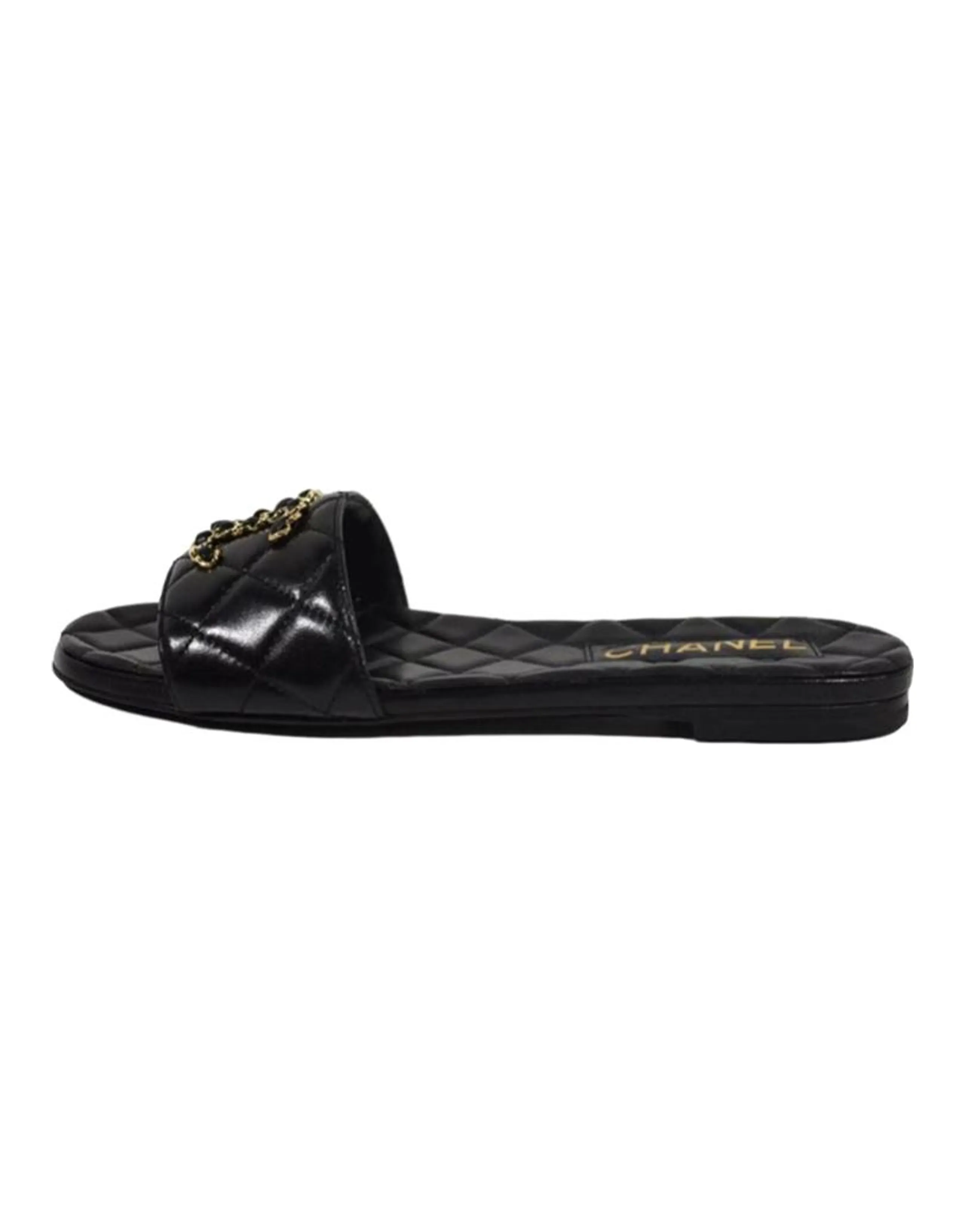 CHANEL Slide Slippers Women's Black