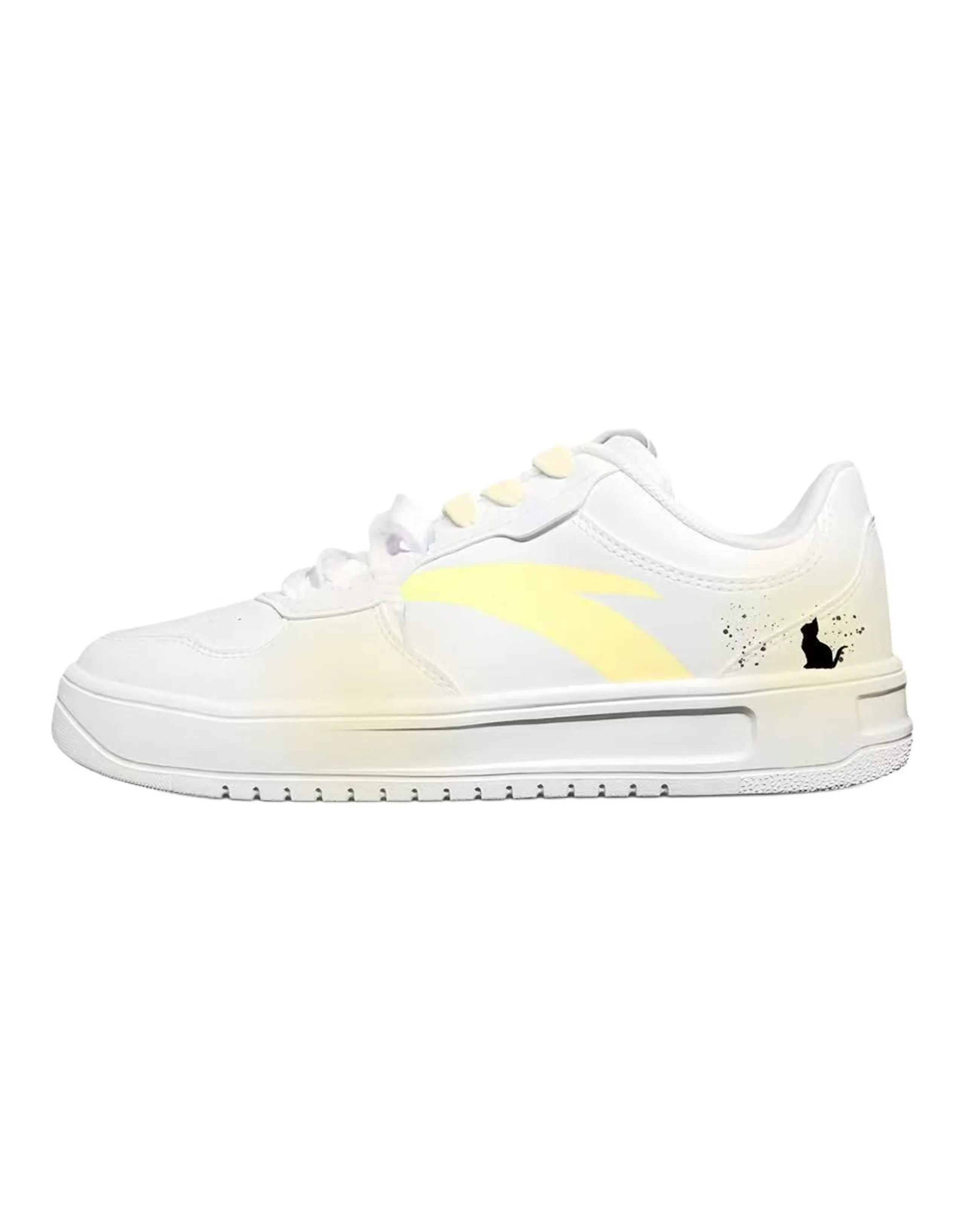 Custom Sneakers Anta 'Qing Song' Creamy Kitten Comfortable Versatile Slip-Resistant Cushioned Low-Top Sneakers Unisex White