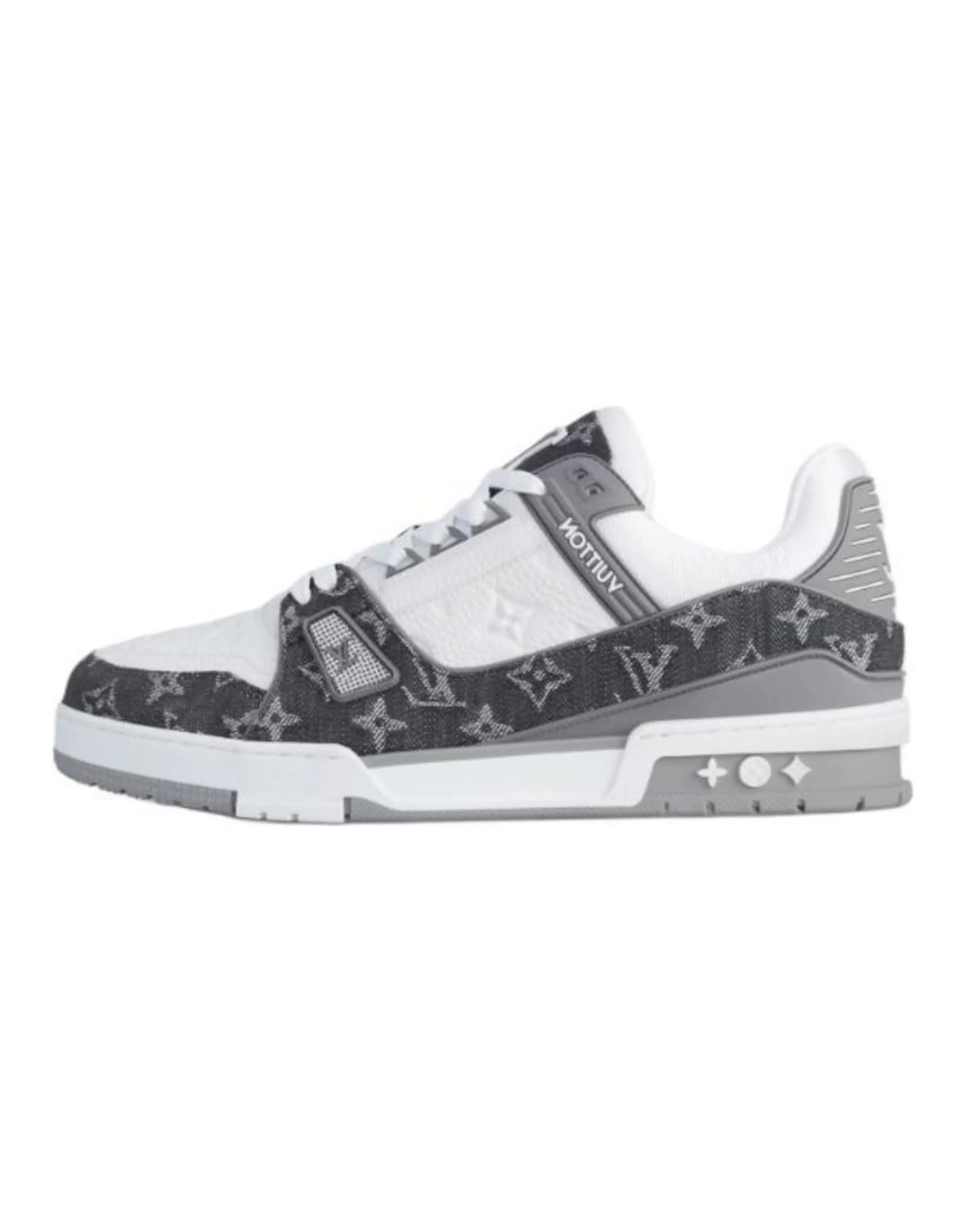 LOUIS VUITTON Trainer Low Top Skateboard Shoes Unisex Gray White