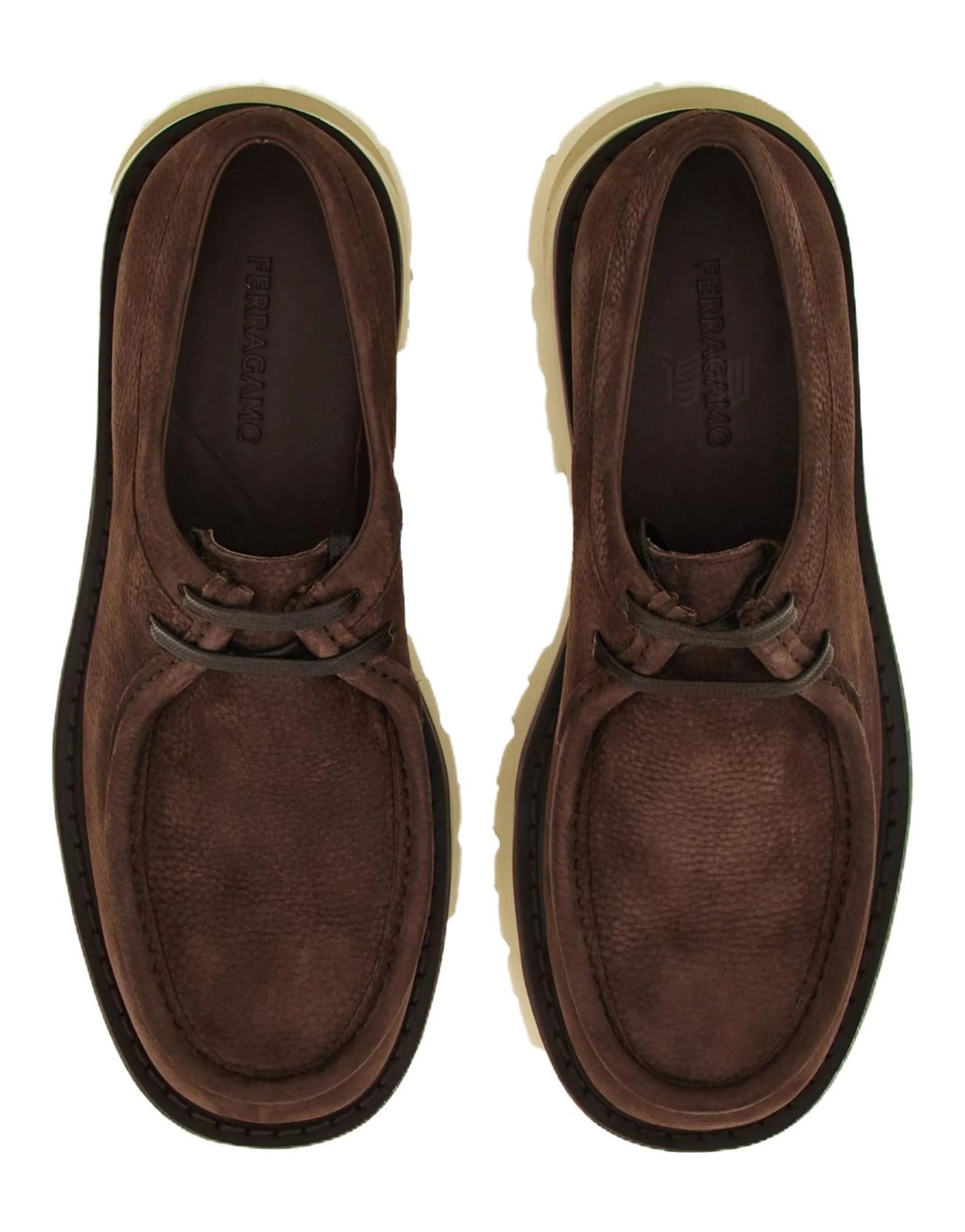 FERRAGAMO Suede Comfort Simple Casual Shoes Men's Brown