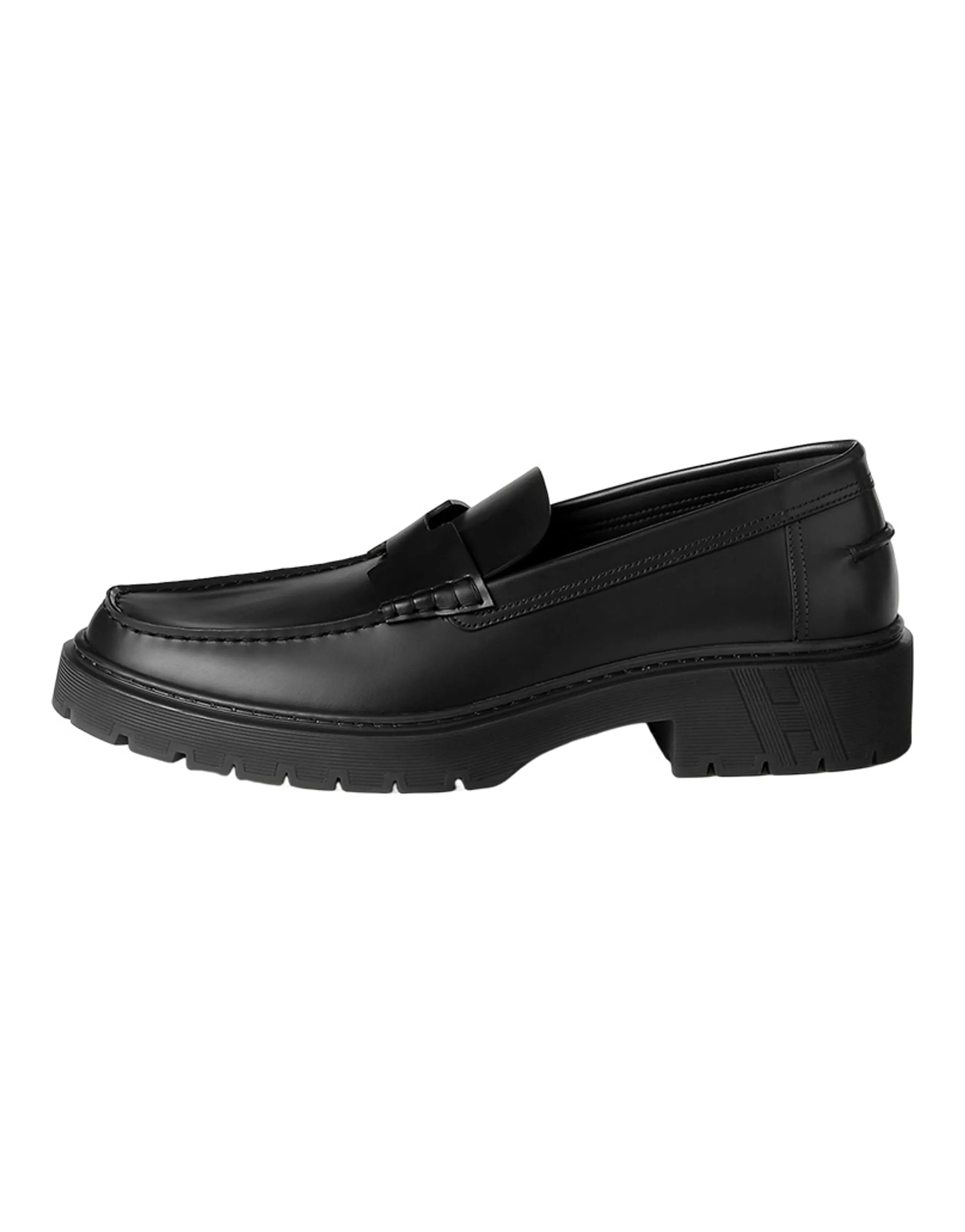 HERMES Gentle Loafers Men's Black