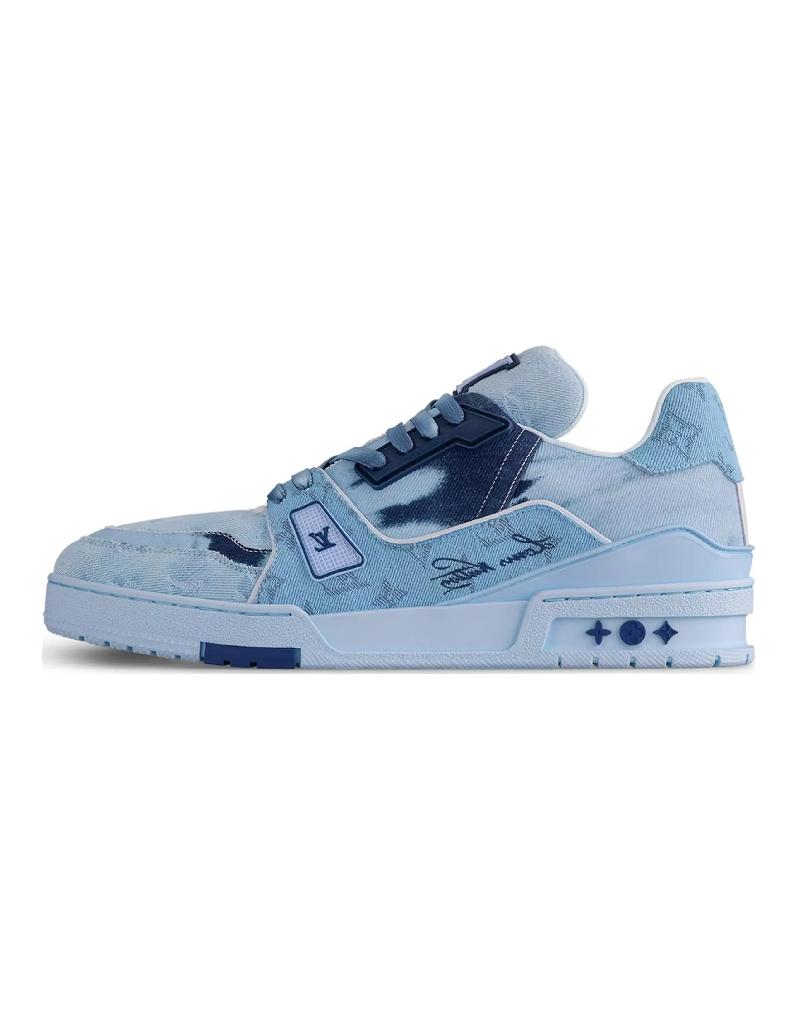LOUIS VUITTON Trainer Skateboard Shoes Men's Denim Blue