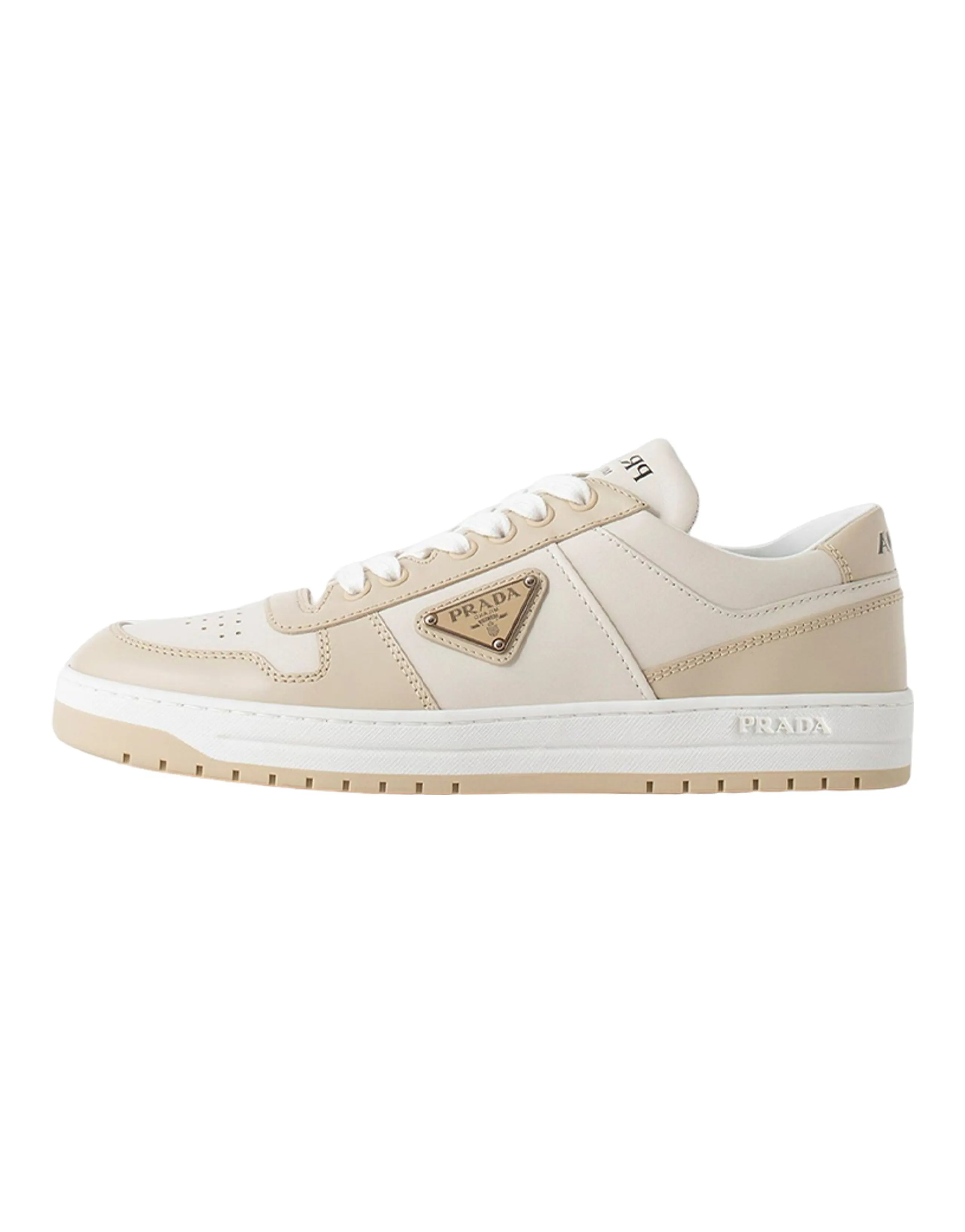 PRADA Downtown Leather Sneakers 'Beige' Women's