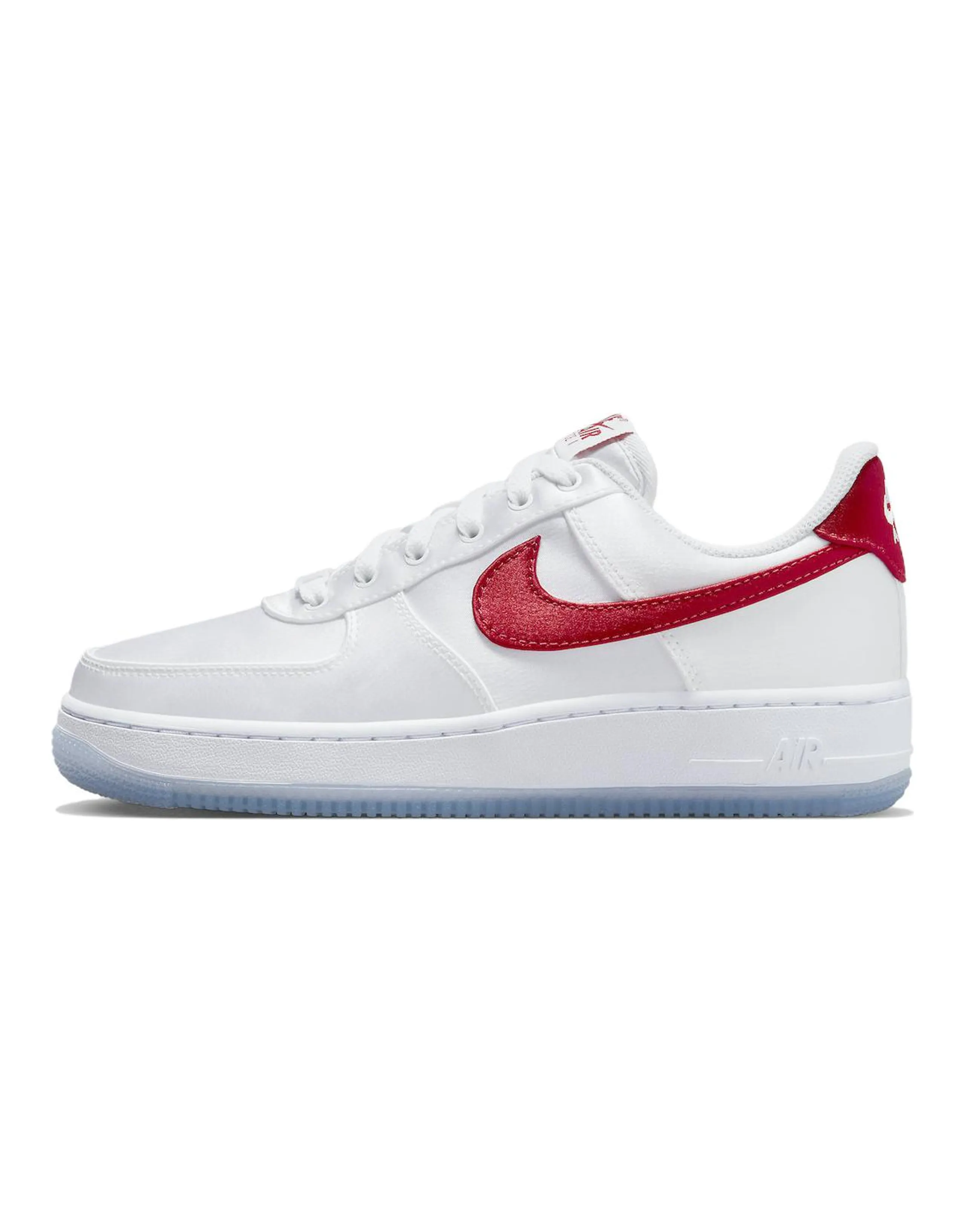 Nike Air Force 1 Low '07 Satin White Varsity Red Women's