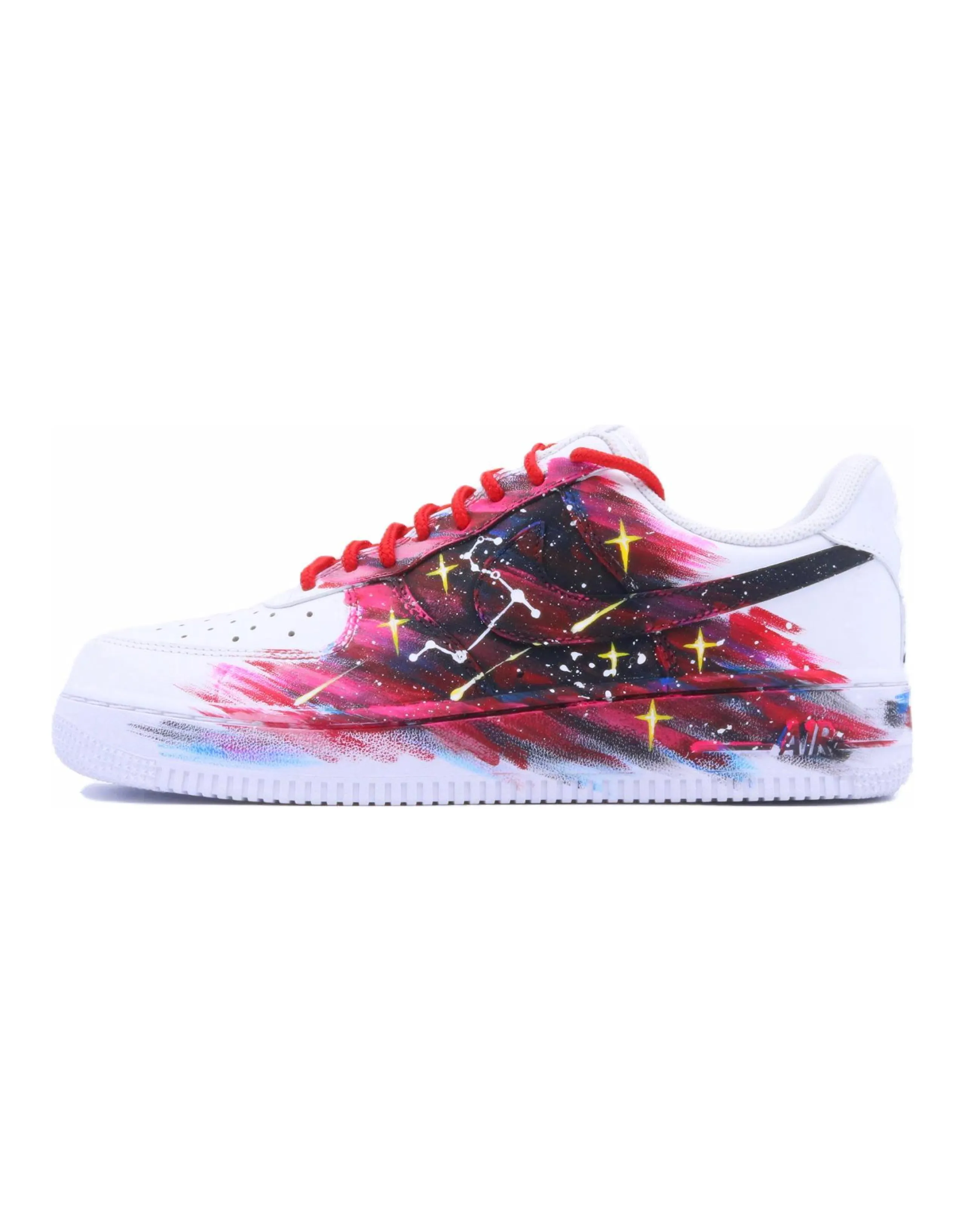 Nike Air Force 1 Anti Slip Wear Resistant Low Top Skateboard Shoes Unisex White Red