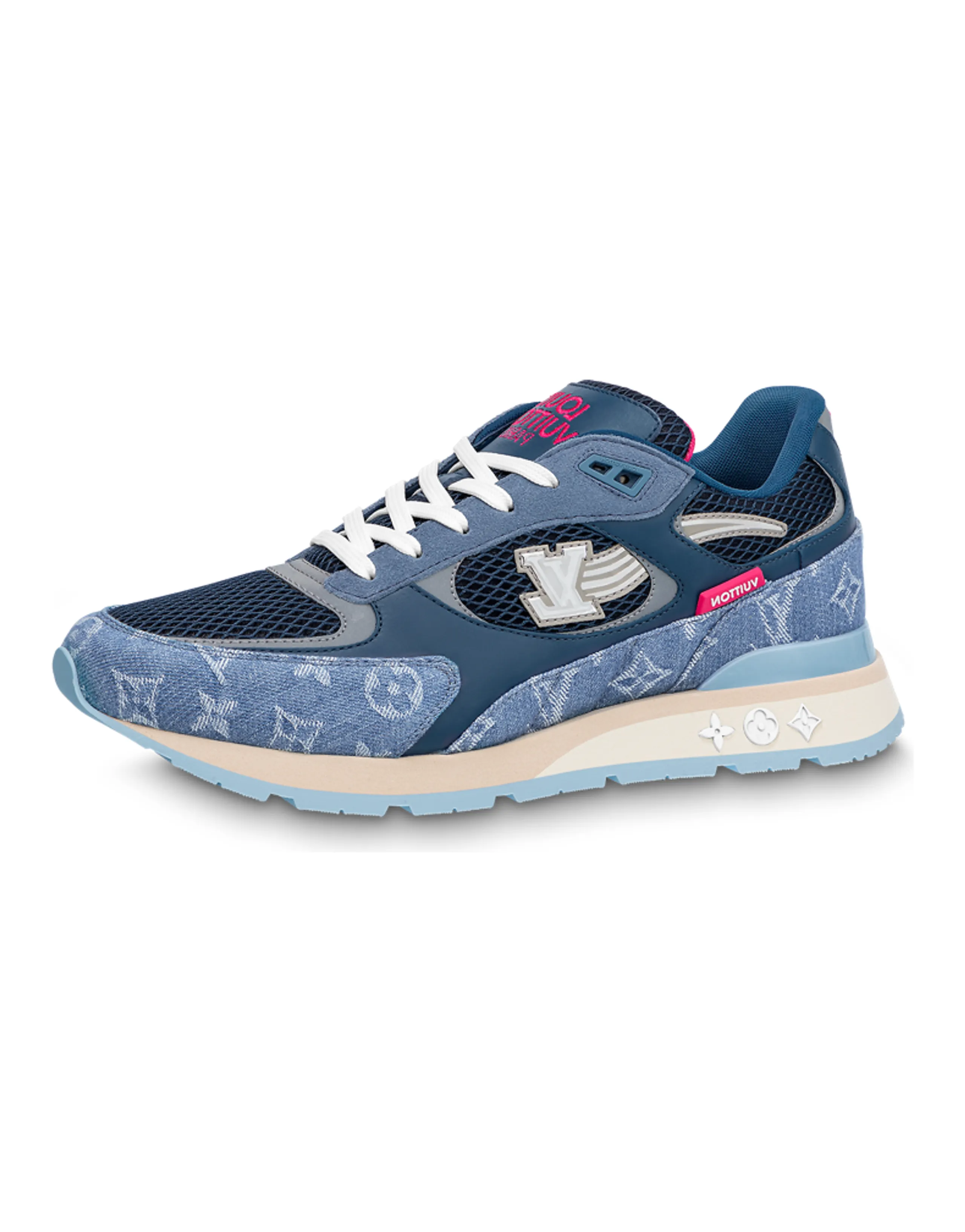 LOUIS VUITTON Run Away Sneakers 'Blue Monogram With Pink'