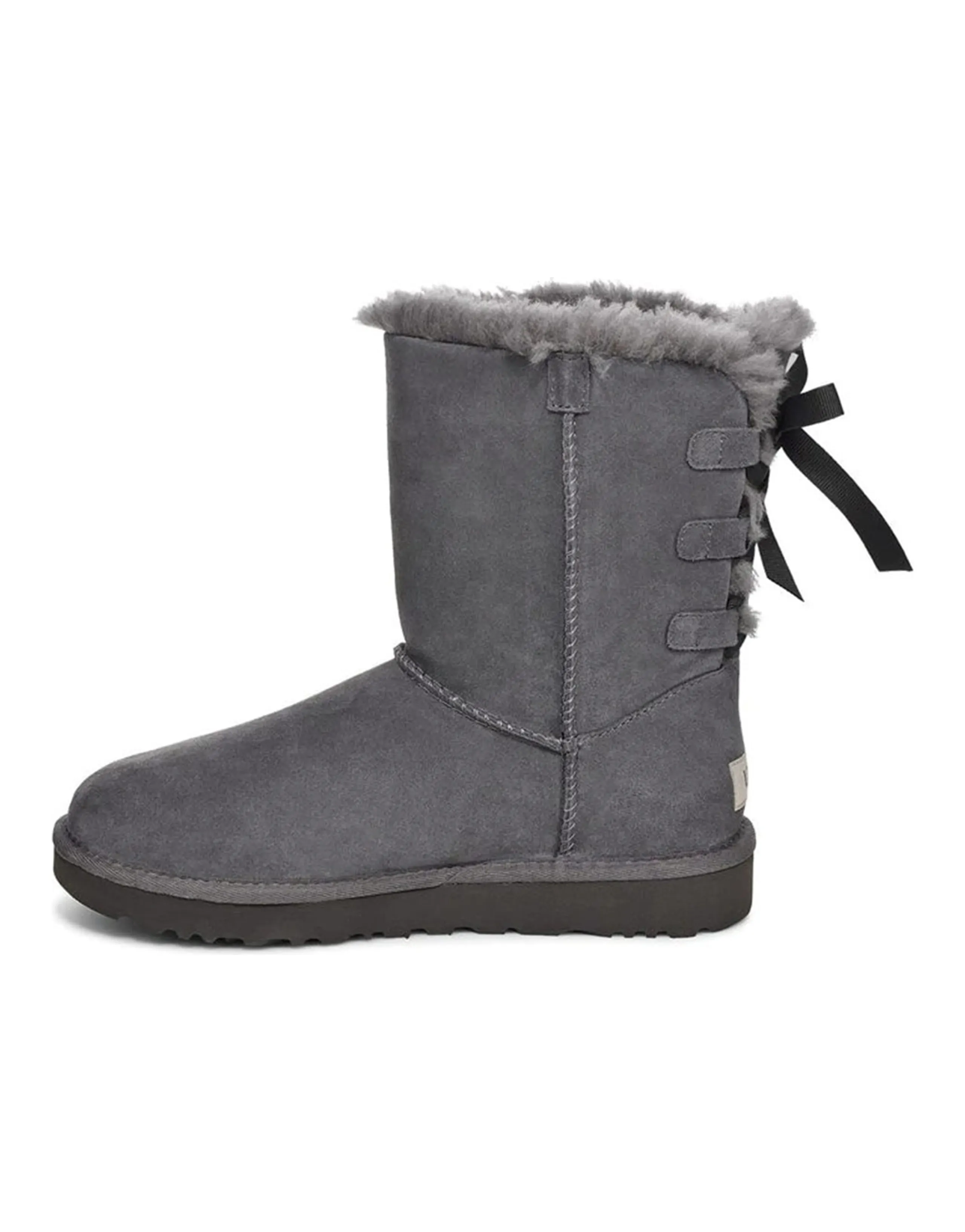 UGG Short Bow Stiefel Fleece Lined Gray Women's