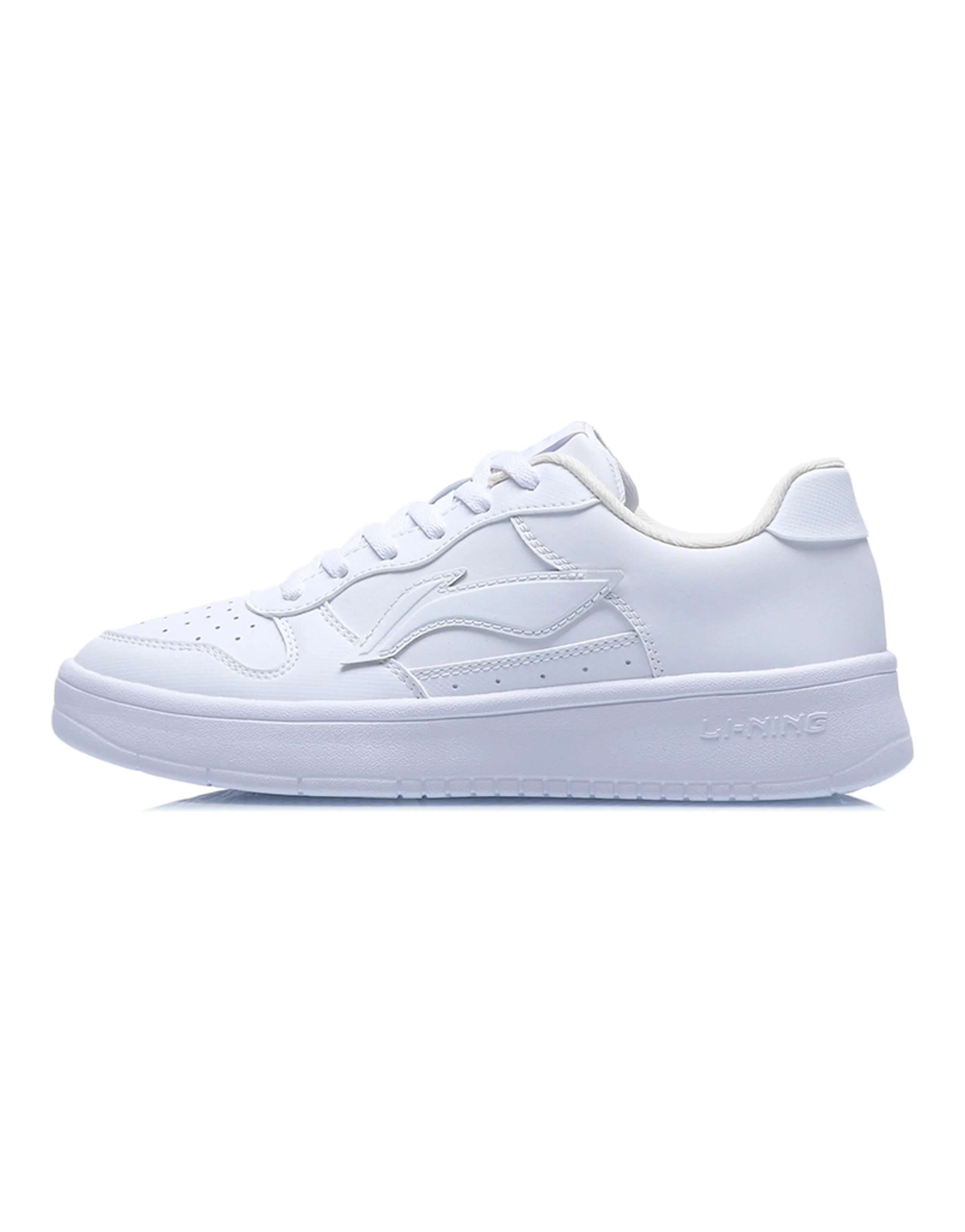 LiNing Pontoon Boats Anti Slip Wear Resistant Breathable Height Increasing Low Top Skateboard Shoes Women's White