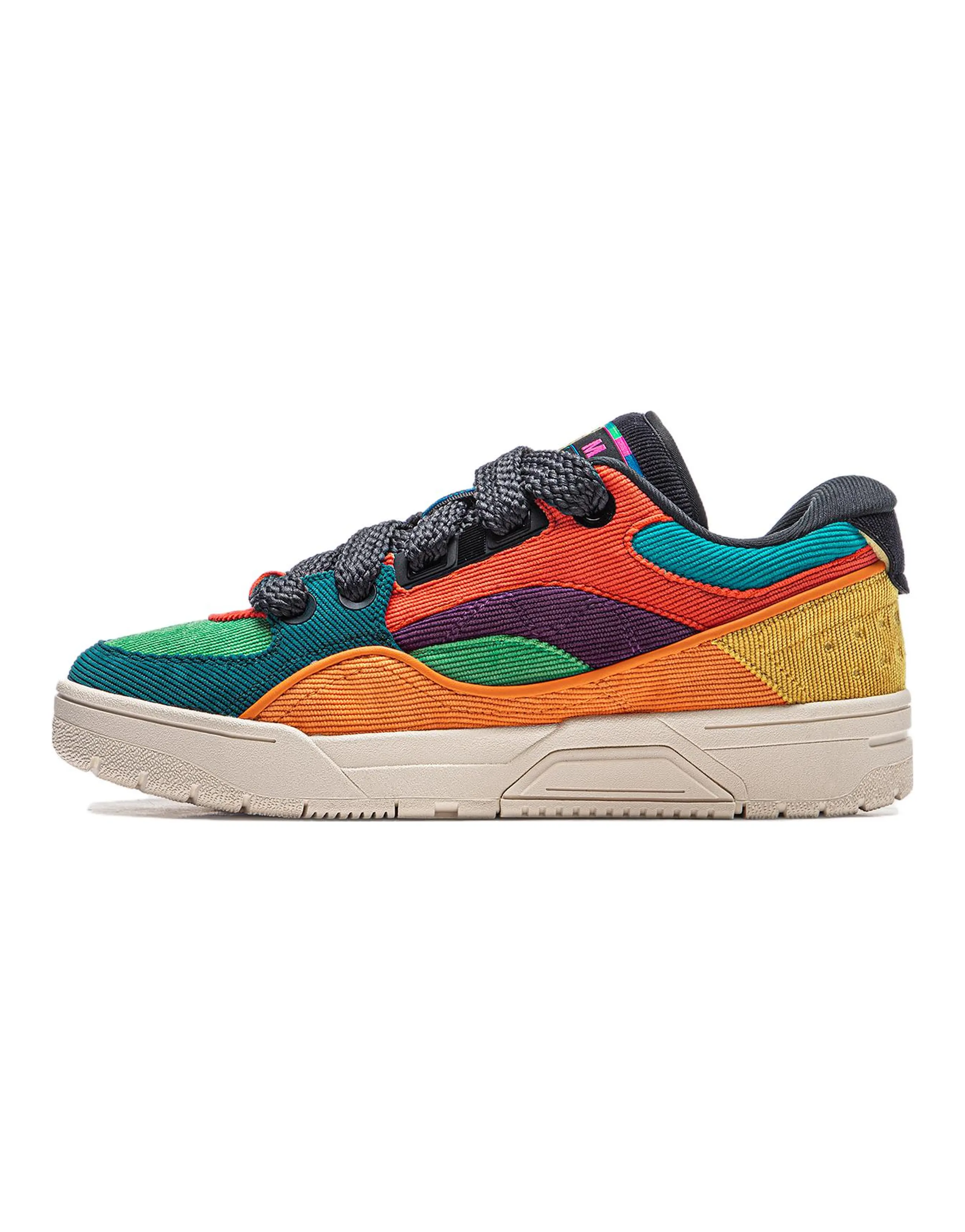 LiNing RSR 101 XXL Slip-Resistant Cushioning Lightweight Low-Top Skateboard Shoes Unisex Red Green Orange