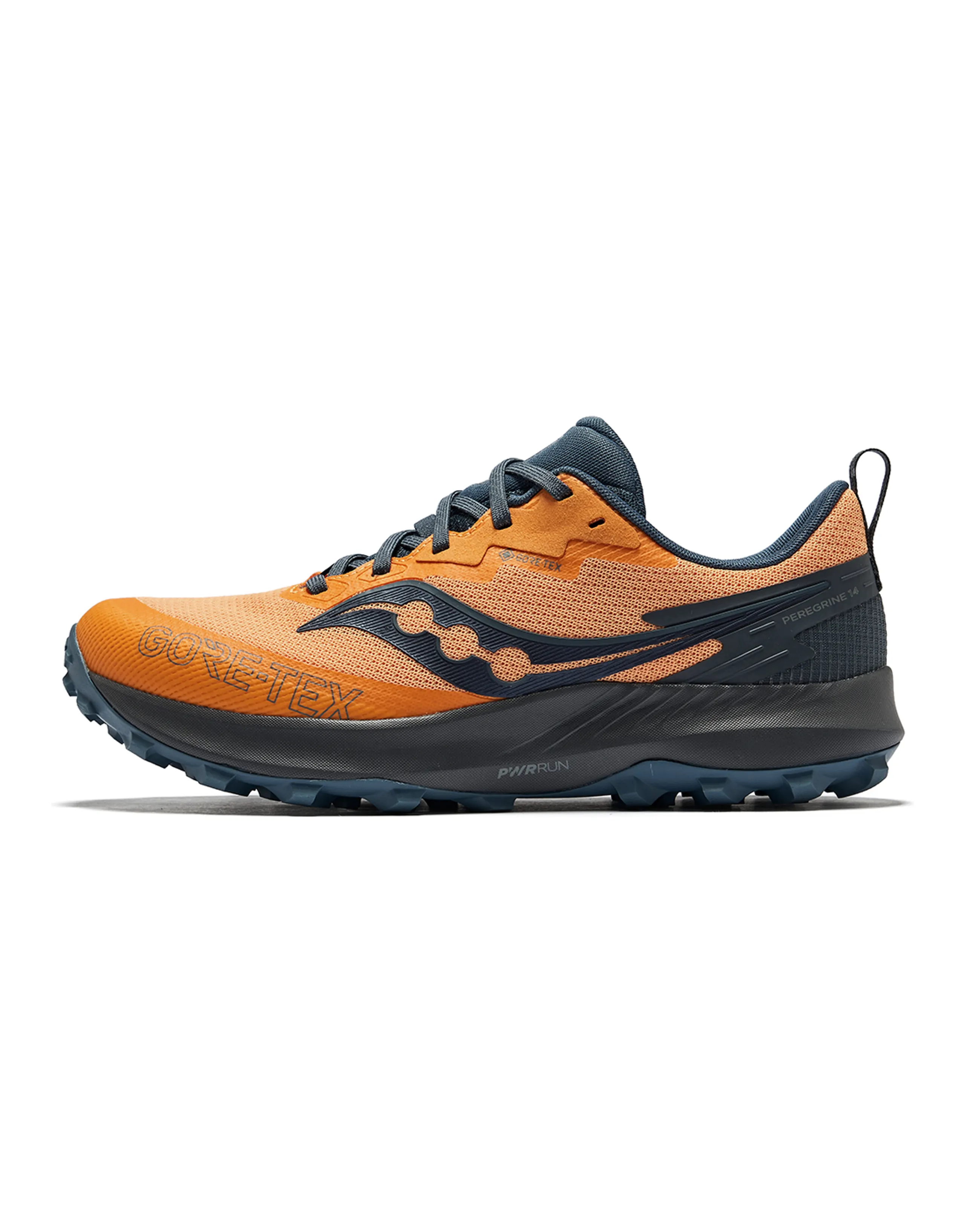 Saucony PEREGRINE 14 GTX Multi-Function Professional Trail Low-Top Running Shoes Men's Orange Dark Gray