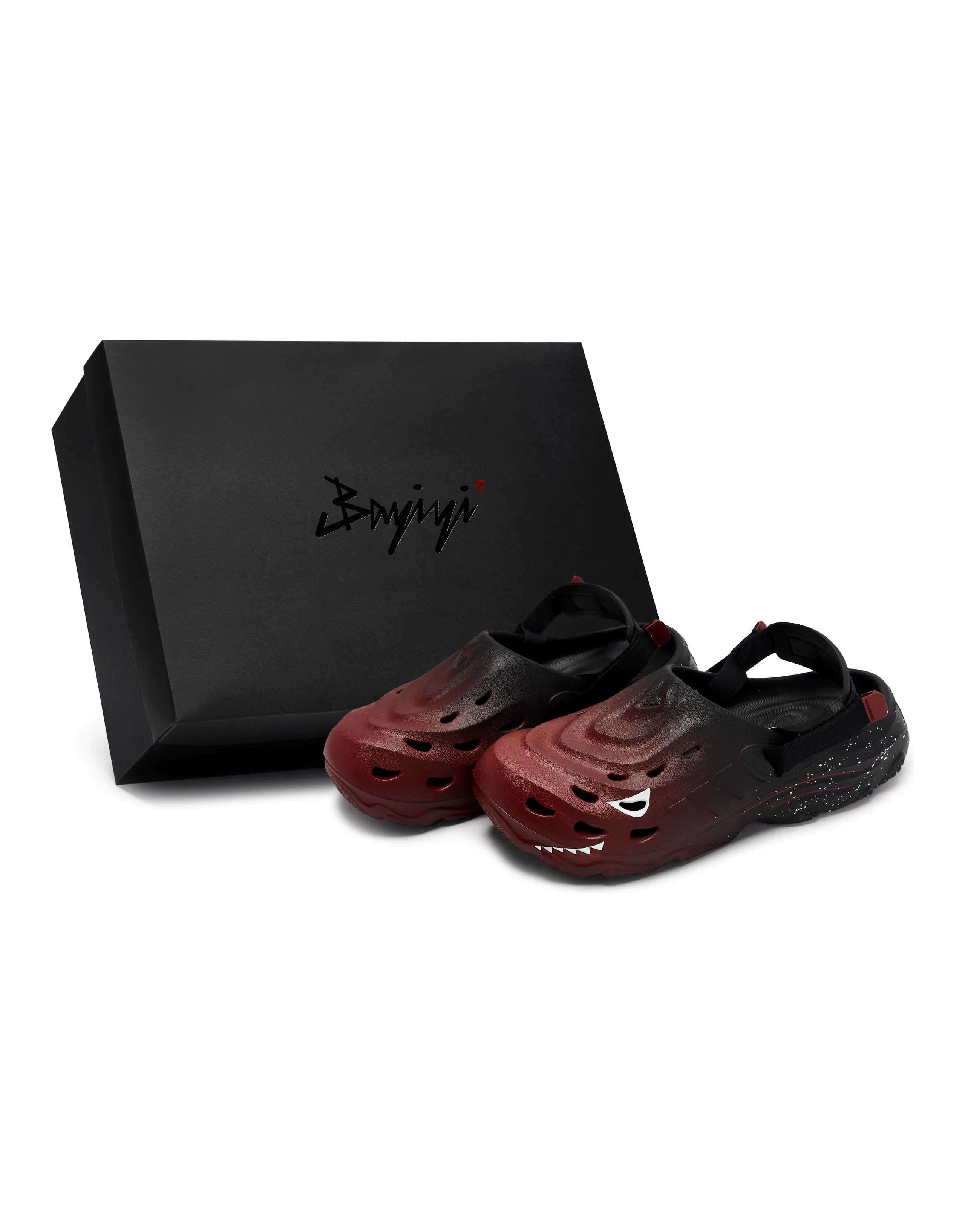【Custom Shoes】adidas MAXXCLOG 811 'Dumb Shark' Special Box Cute Ugly-Cute Funny Splatter Paint Cool Clogs Unisex Black White Red