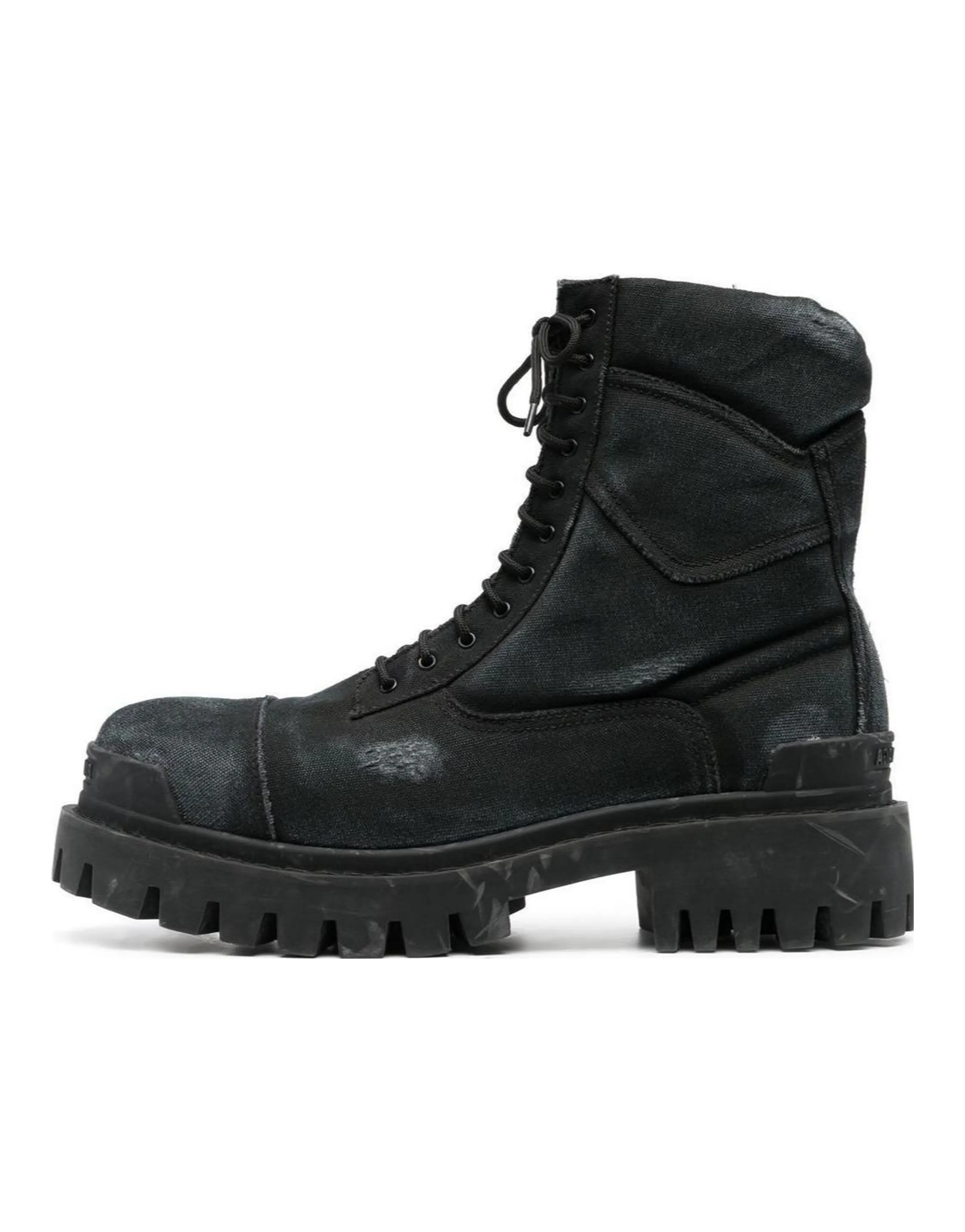 Balenciaga Combat Strike Boots 'Washed Black Cotton'