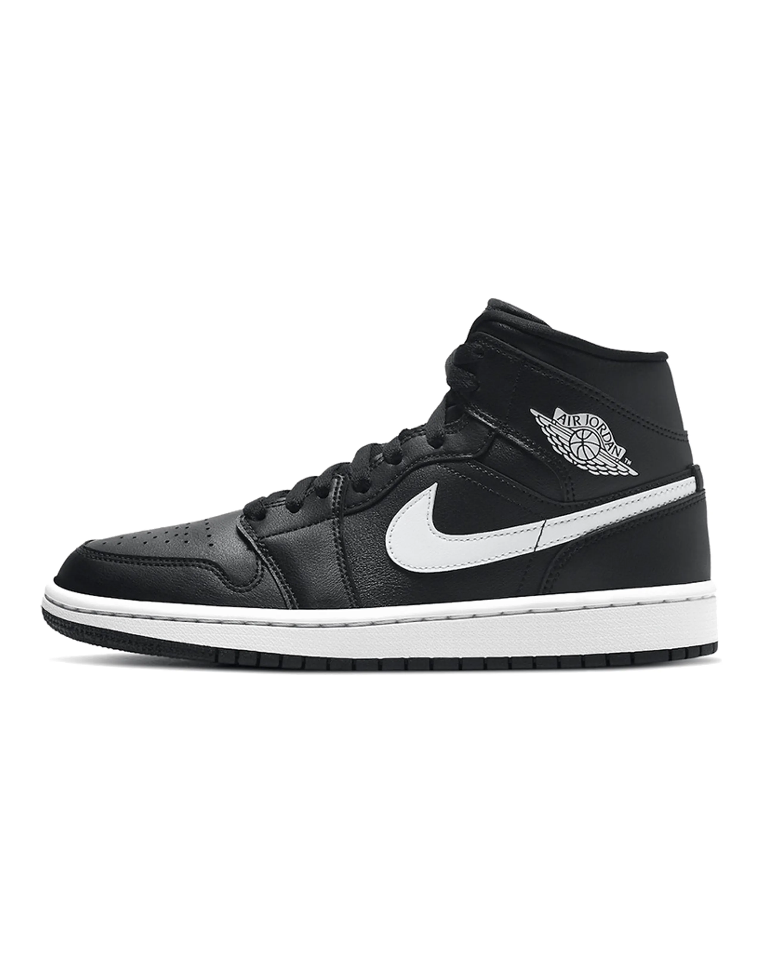 JORDAN 1 Mid Black White Women's