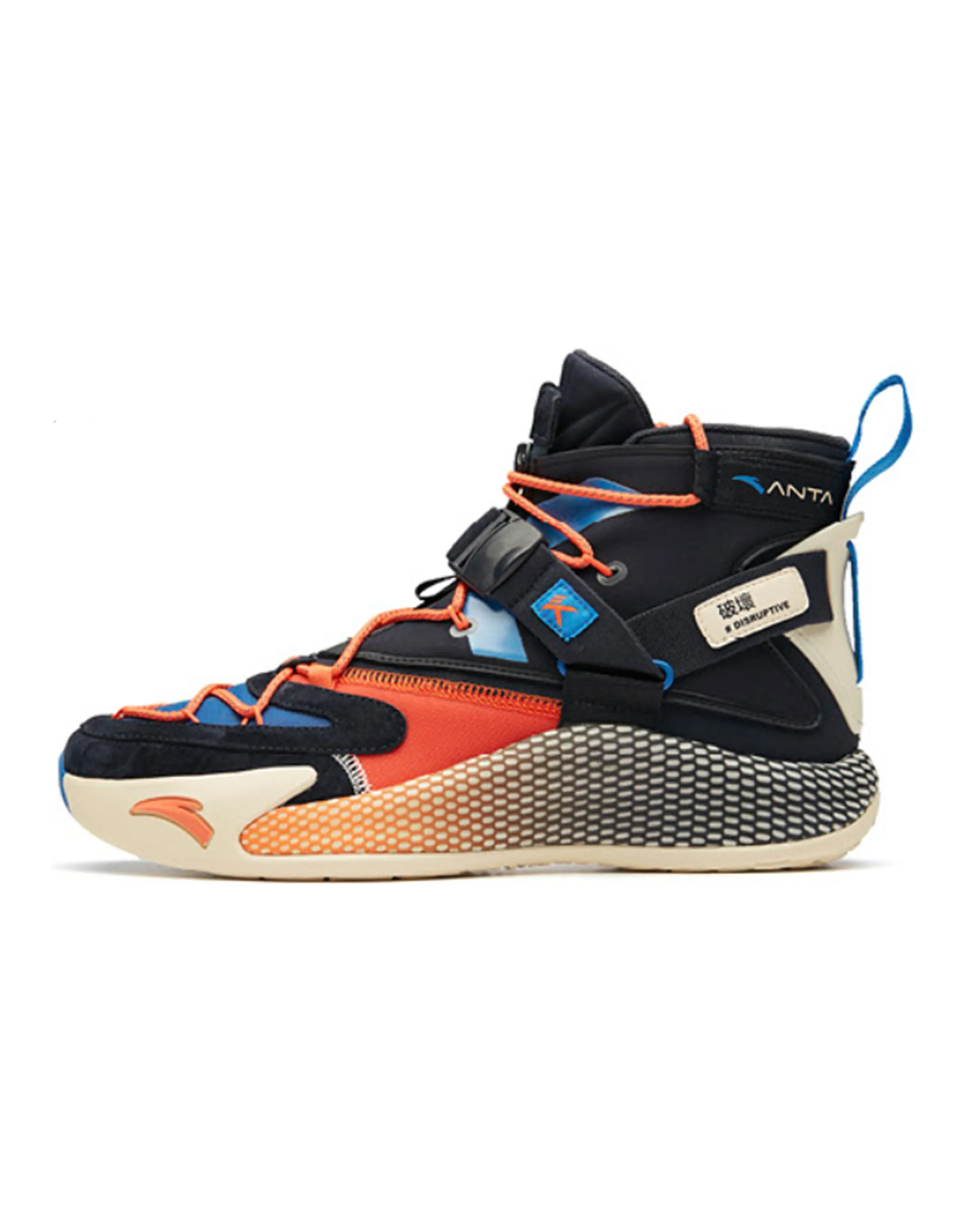 ANTA Kt5 Basketball Shoes Men High-Top Black/White/Blue/Orange