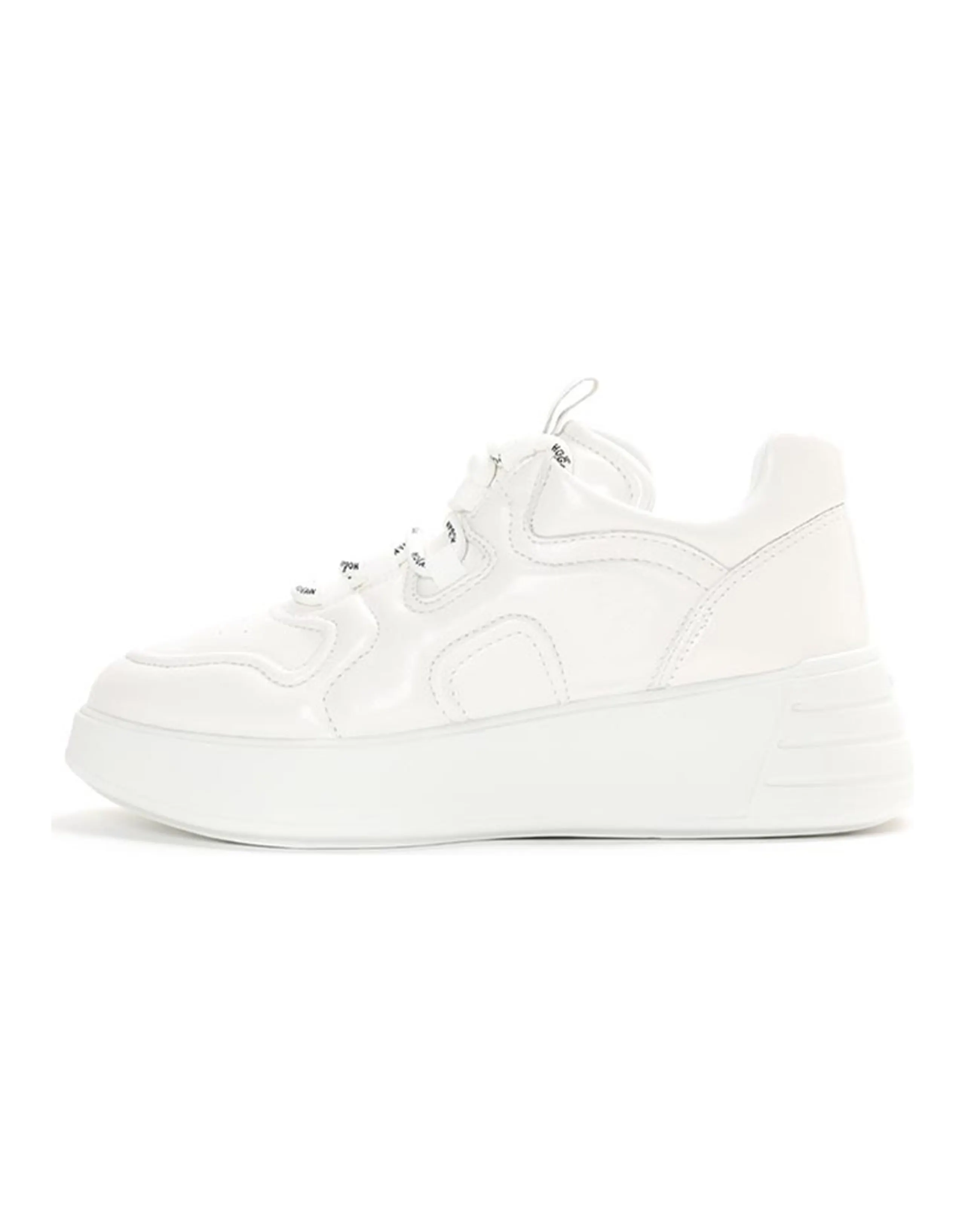 HOGAN H564 Lace-Up Round-Toe Low-Top Casual Sneakers Women's White