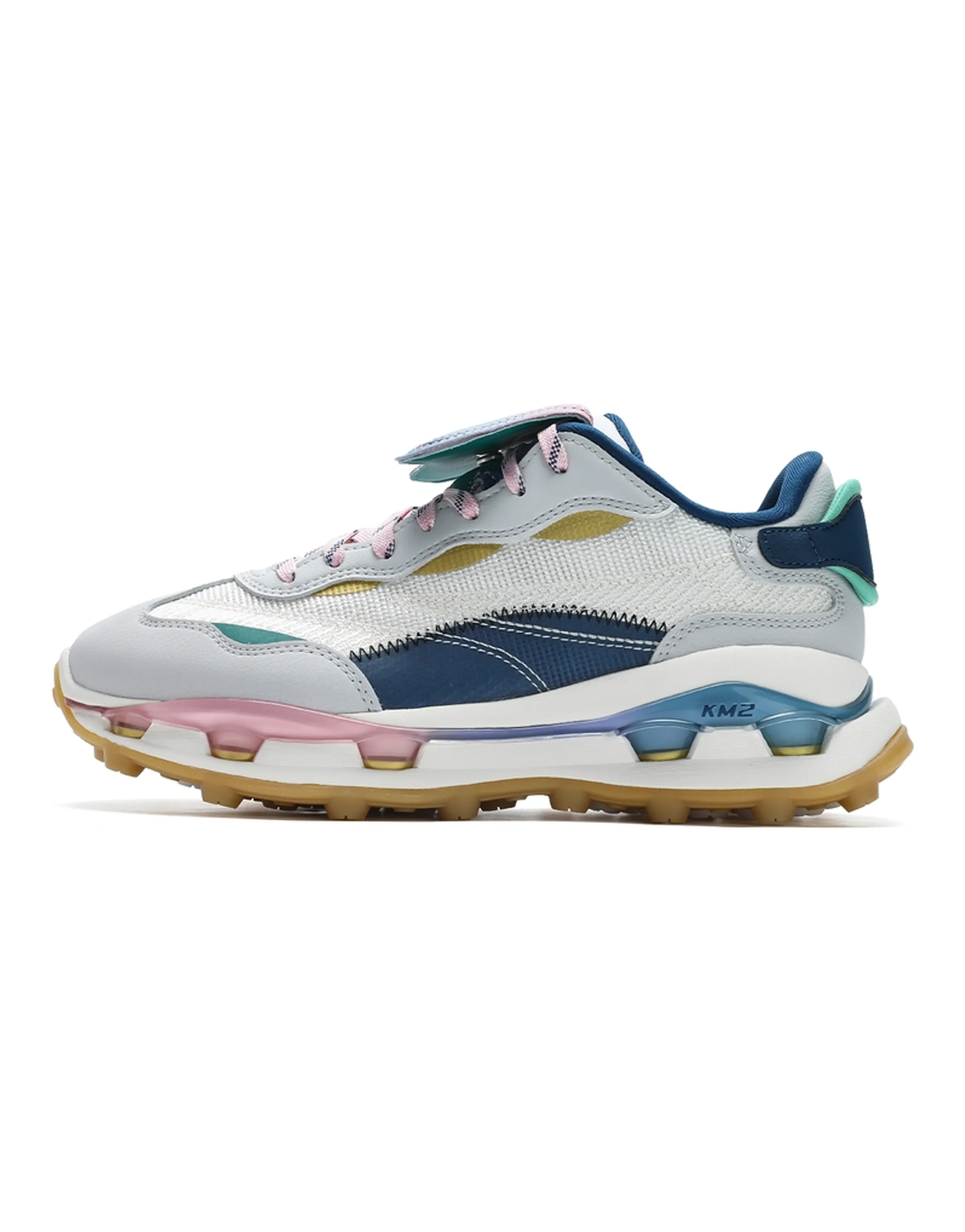 FILA KM2 PO Slip-Resistant Casual Shoes Women's Milk White Lunar Rock Gray