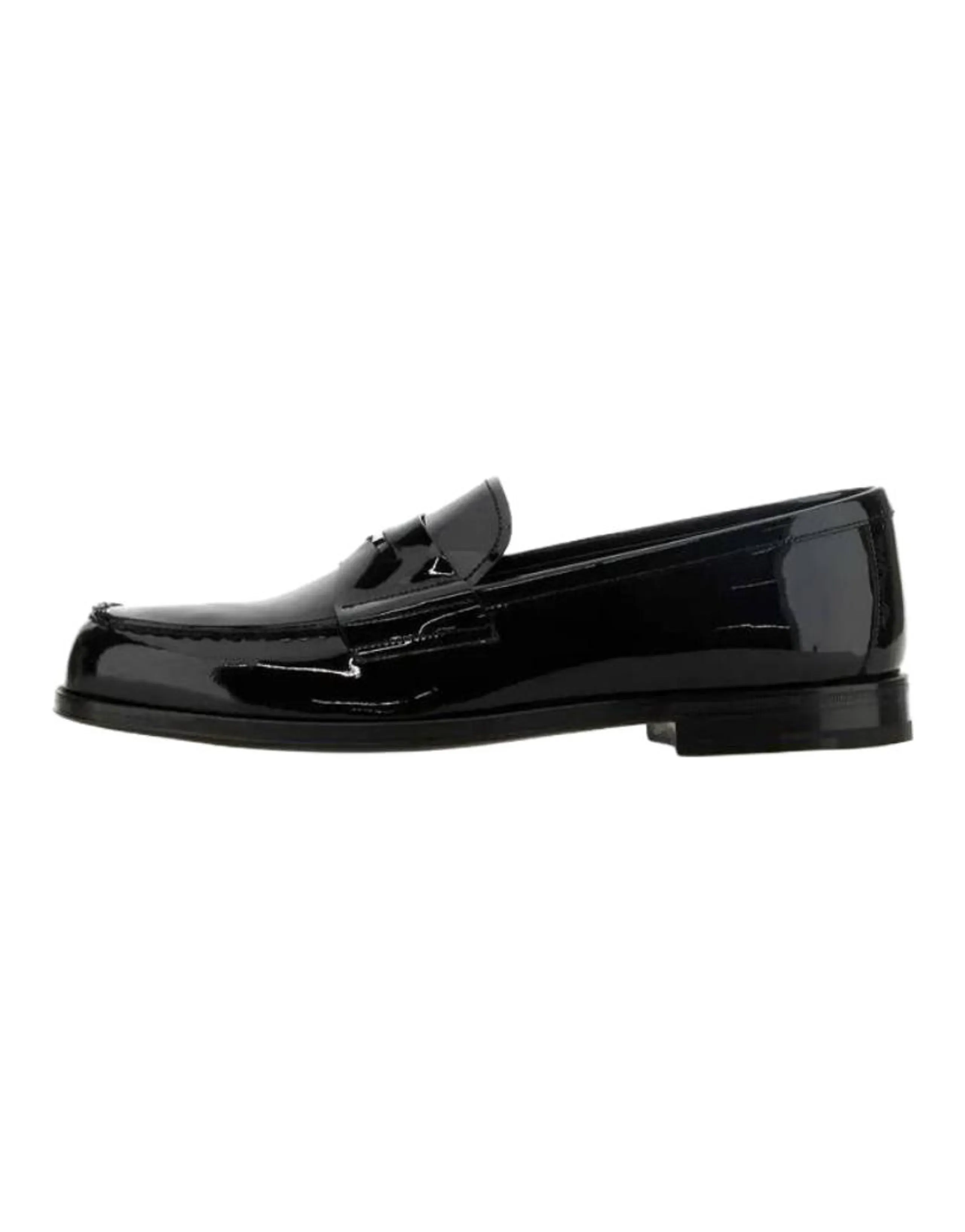 PRADA Round Toe Slip-On Flat Loafers Casual Shoes Men's Black