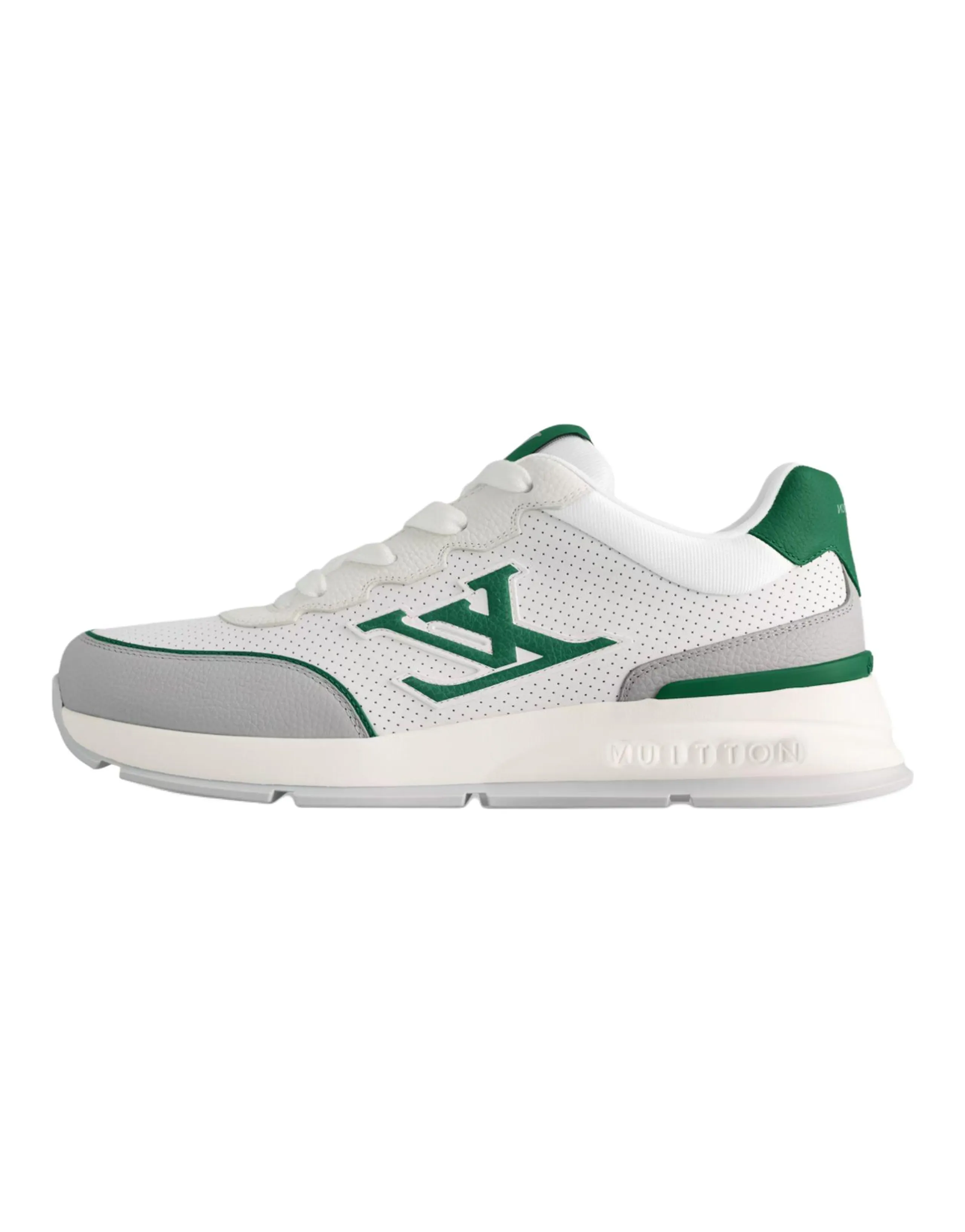 LOUIS VUITTON Classic Calf Leather Round Toe Lace-Up Low-Top Casual Shoes Men's White
