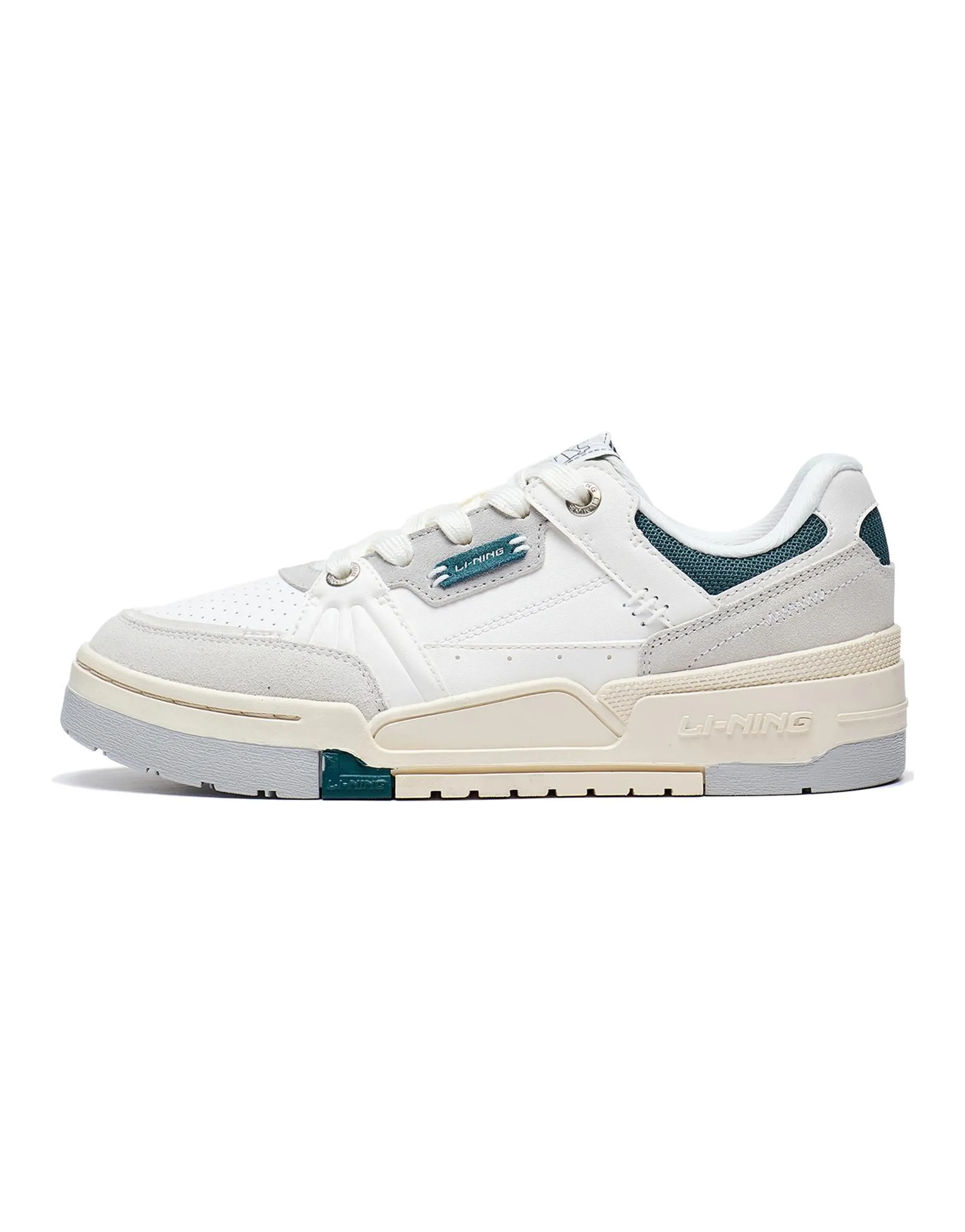 LiNing Journey 1.5 Anti-Slip Wear-Resistant Low-Top Skateboard Shoes Women's White Gray Green