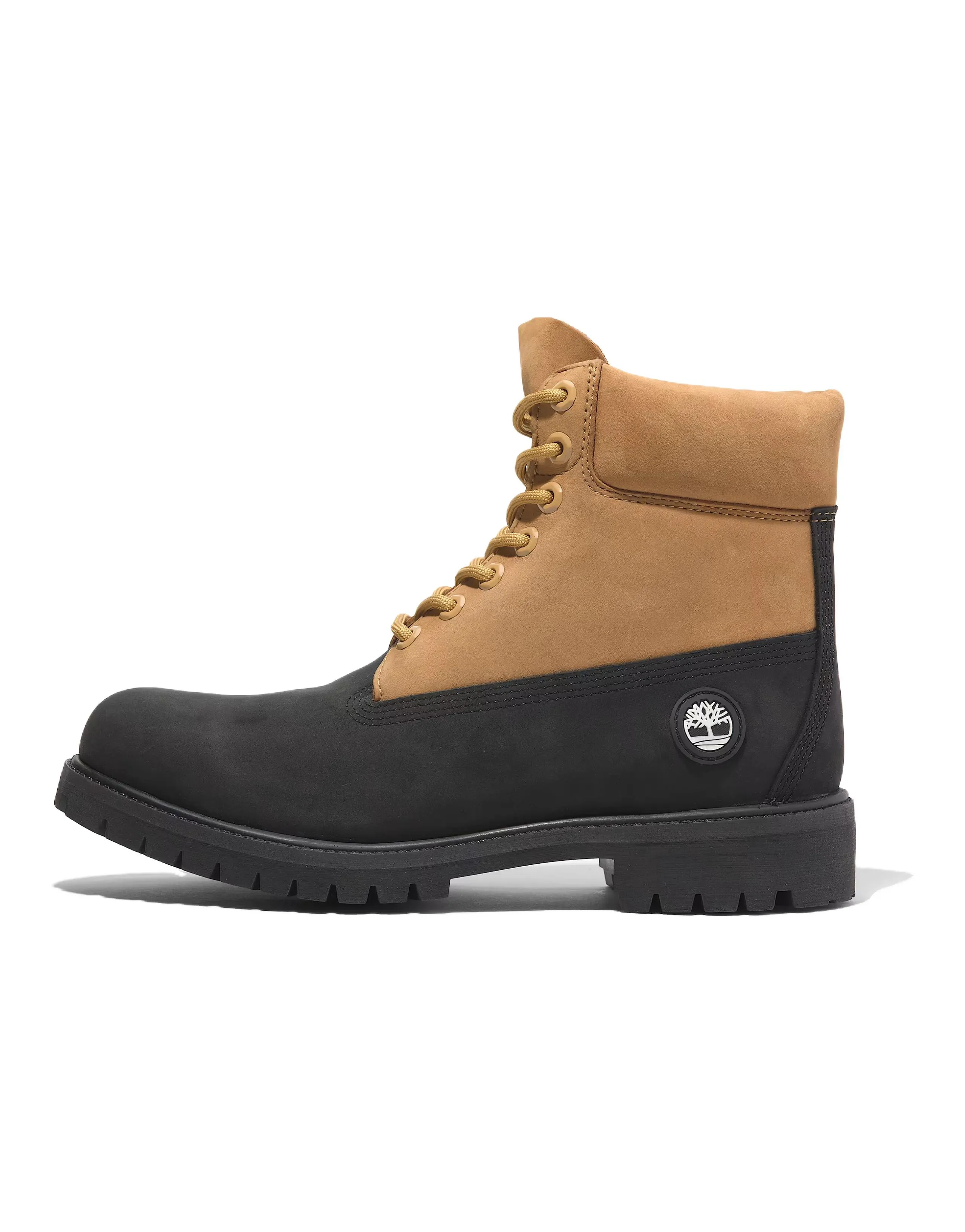 Timberland PREMIUM Series Comfortable Versatile Short-Cut Martin Boots Men's Black-Yellow