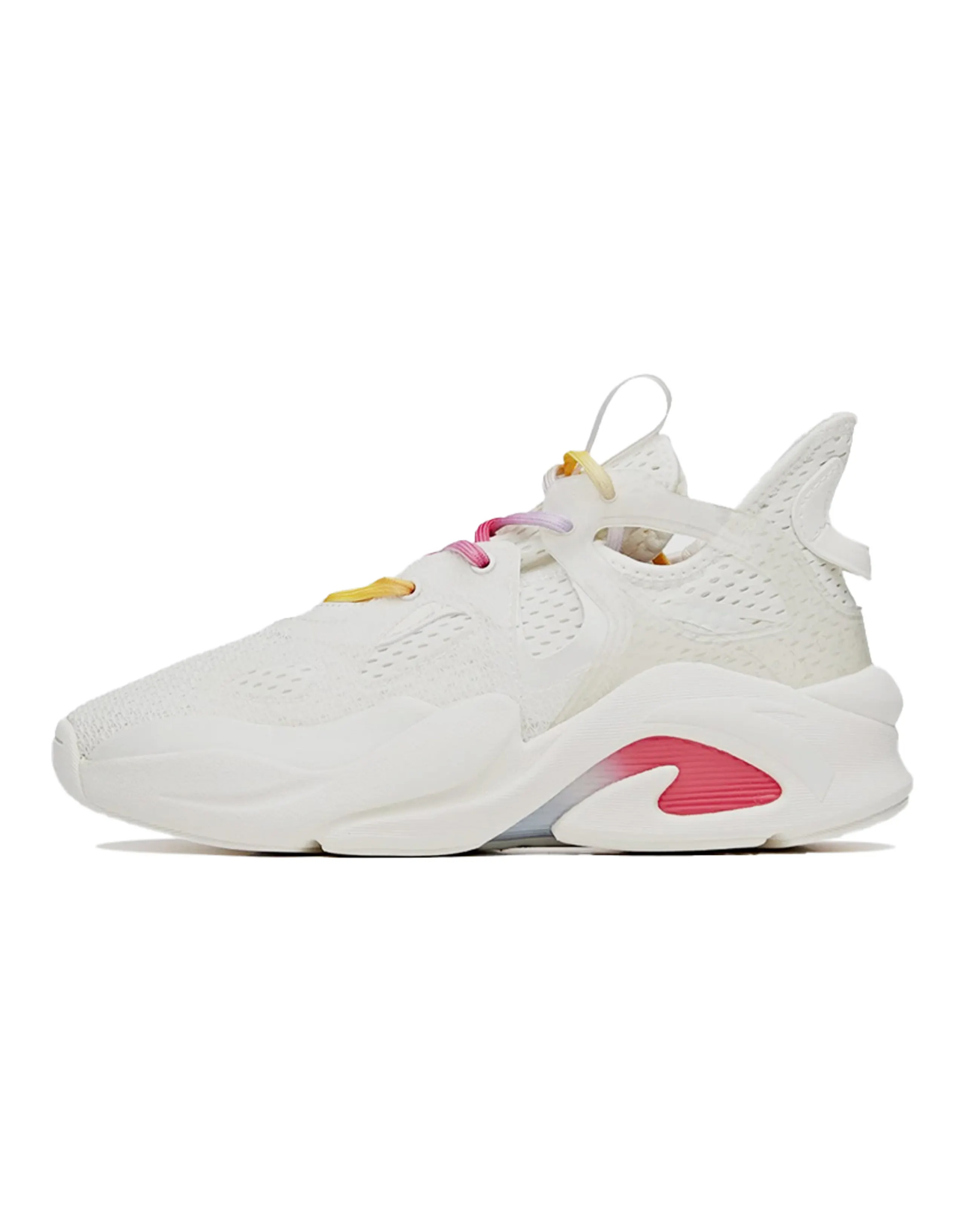 ANTA Chunky Sneakers Women's Low-Top Ivory White/Red