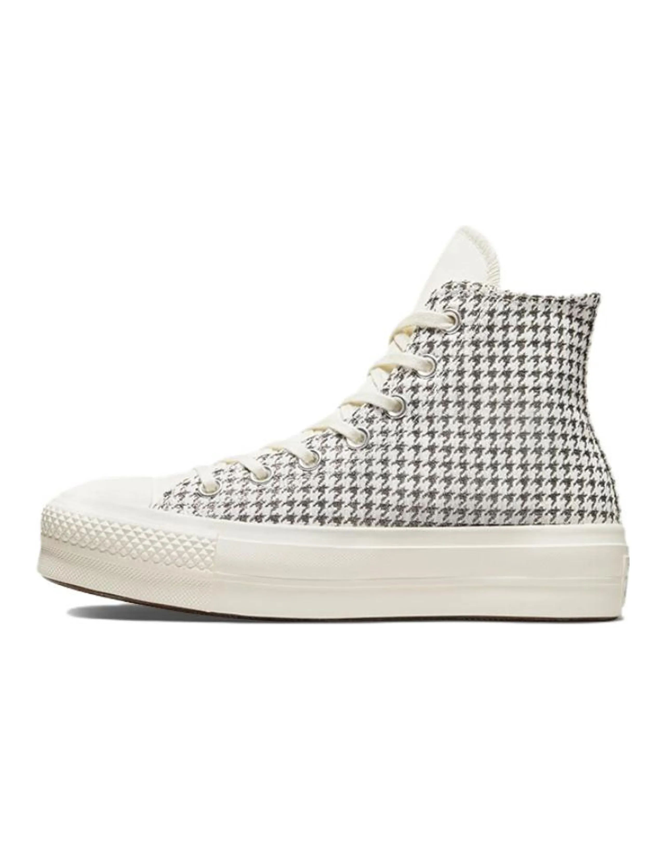 Chuck Taylor All Star Women's Converse Lift Platform High 'Houndstooth Shine Egret Pure Silver' Women's