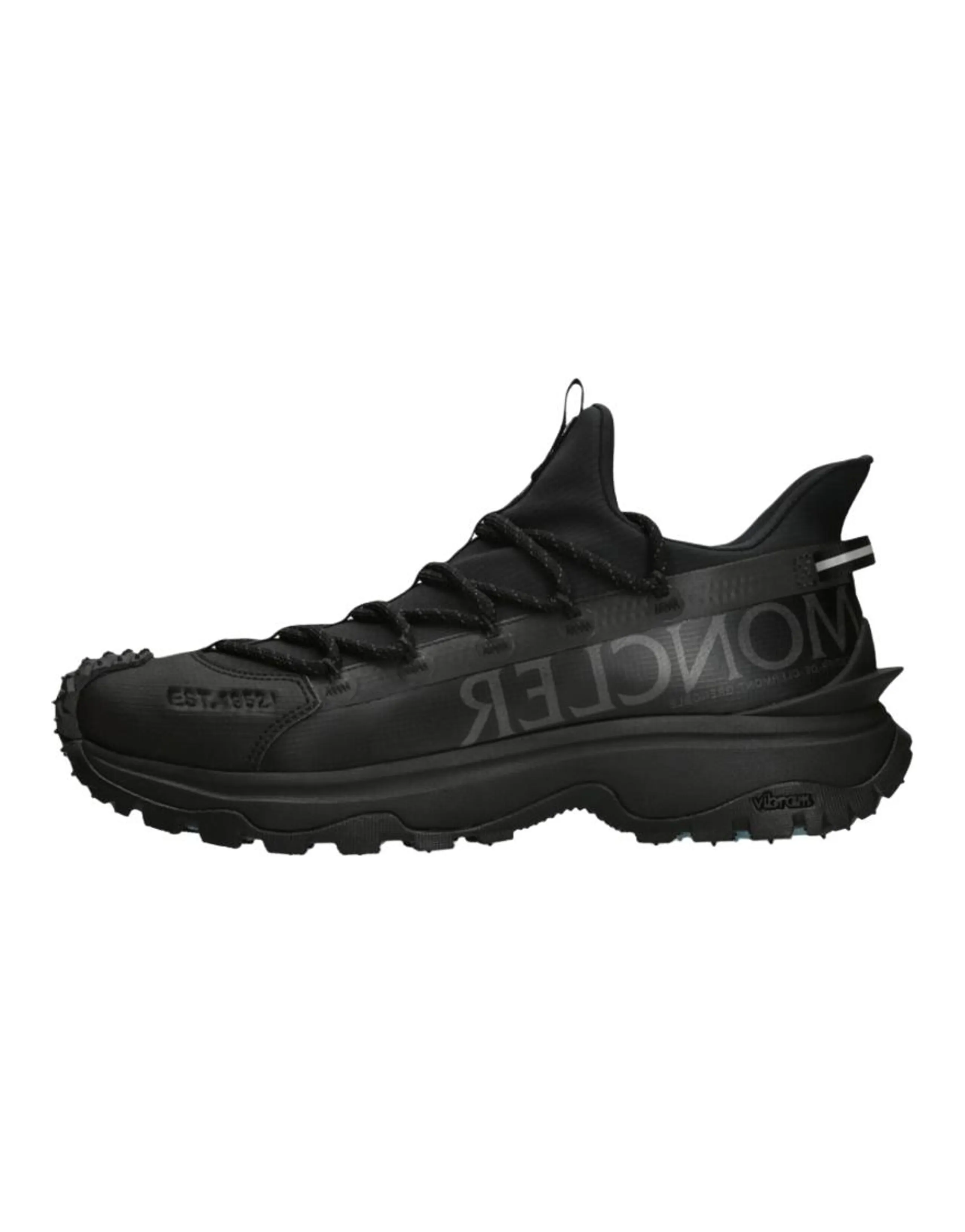 Moncler Trailgrip Fabric Lace-Up Platform Low-Top Casual Lifestyle Shoes Men's Black