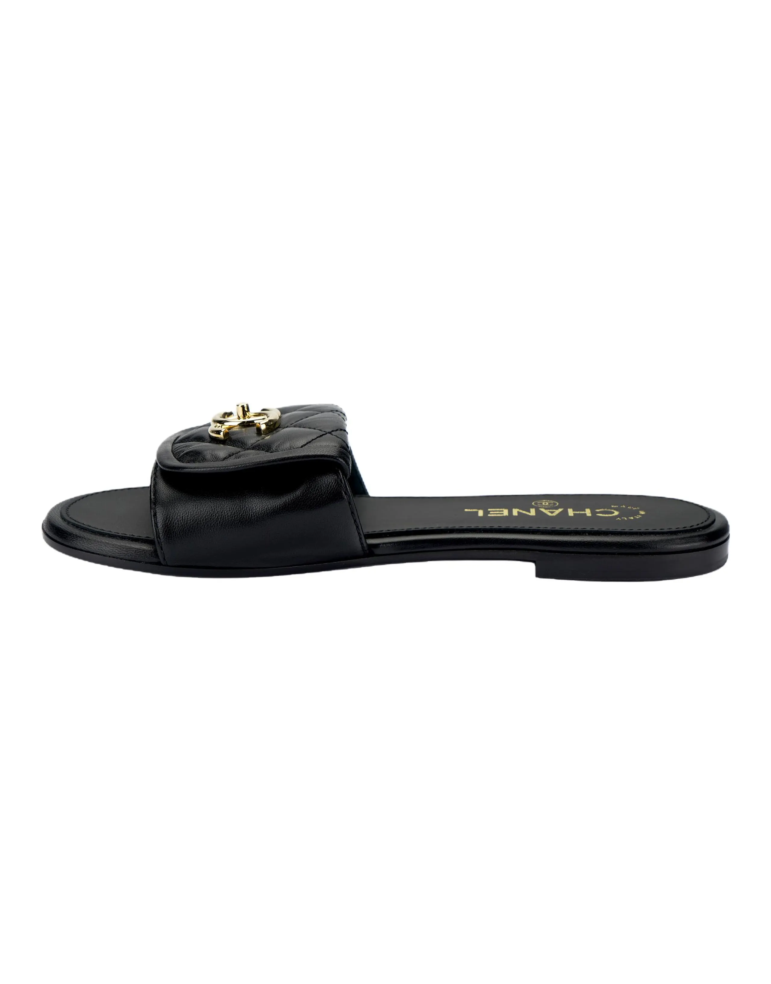 CHANEL Slide Slippers Women's Black