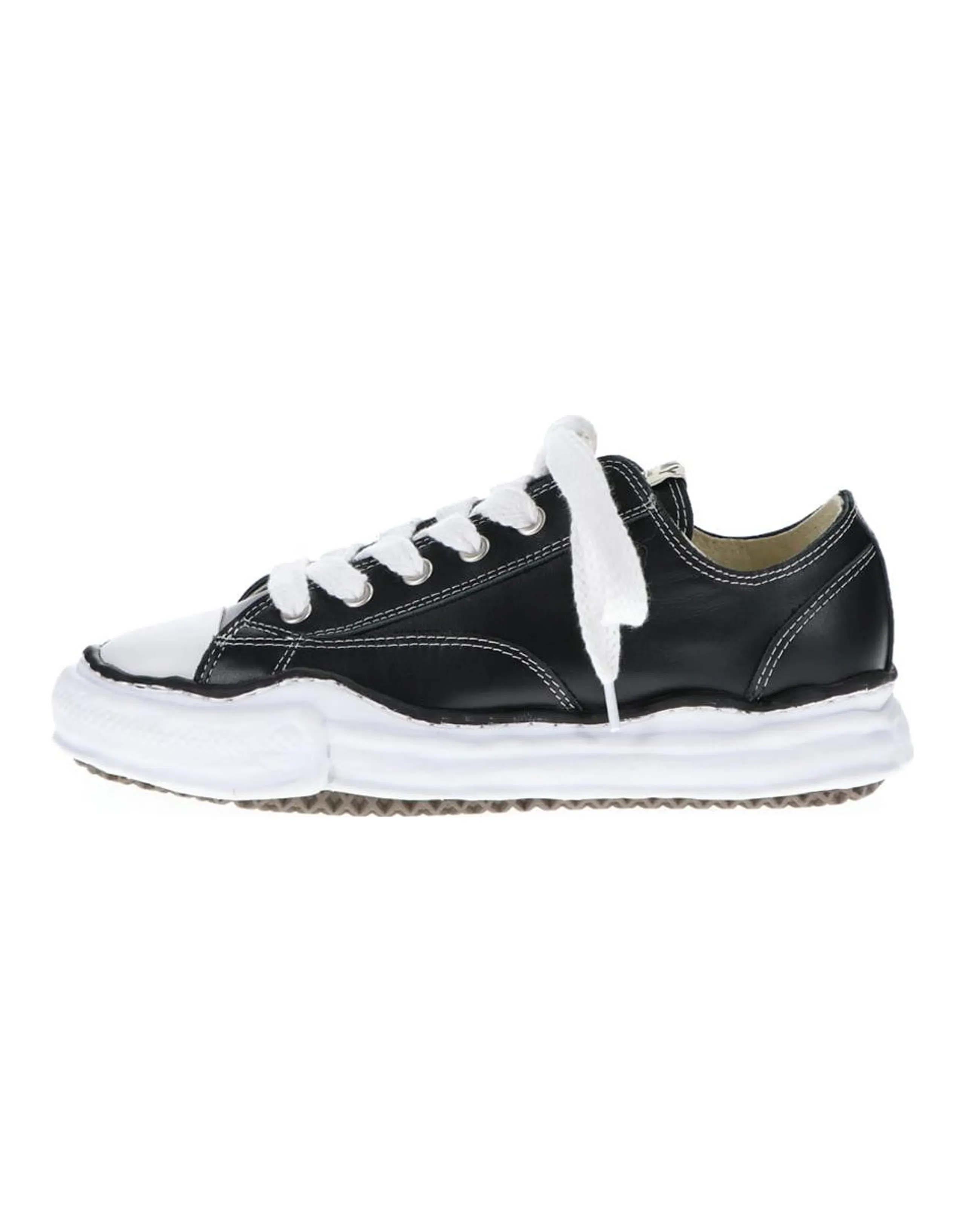 MIHARA YASUHIRO Peterson Cowhide Dissolve Low-Top Fashion Skate Shoes Unisex Black White