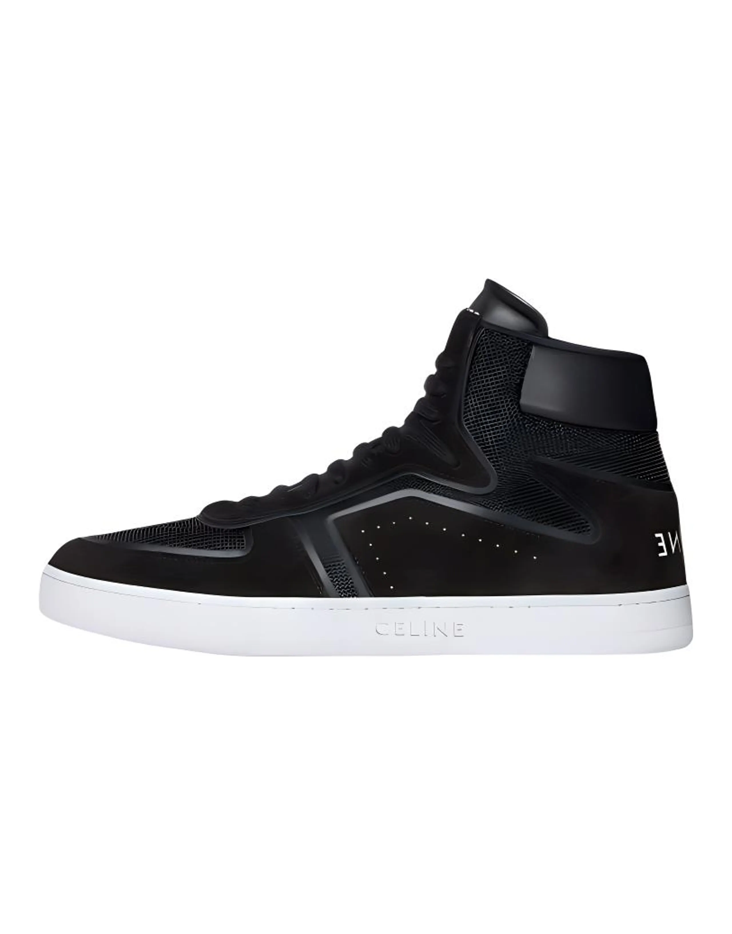 CELINE Skateboard Shoes Men Mid-Top Black
