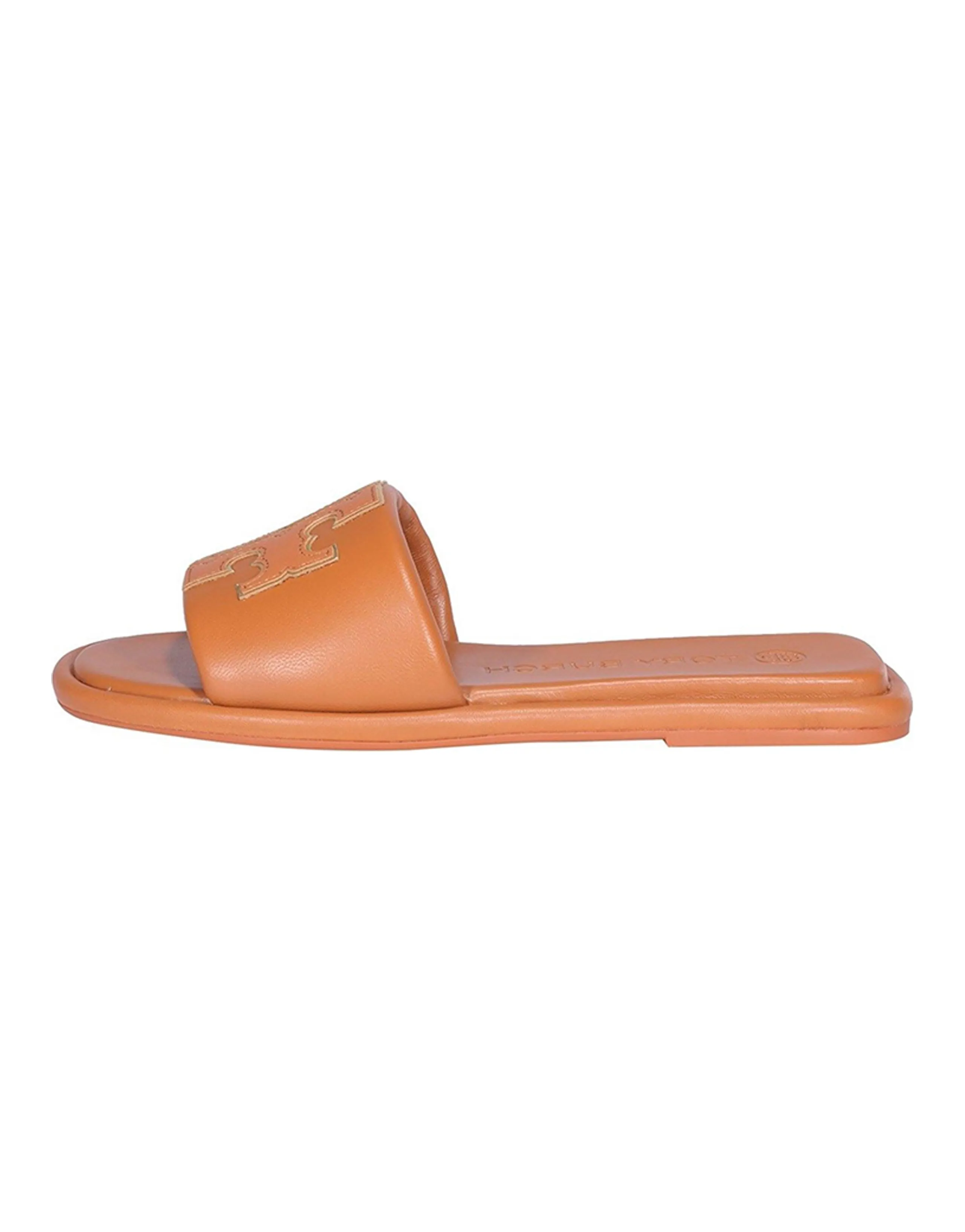 TORY BURCH Double T Sport One-Strap Flat Heel Fashion Sandals Women's Brown