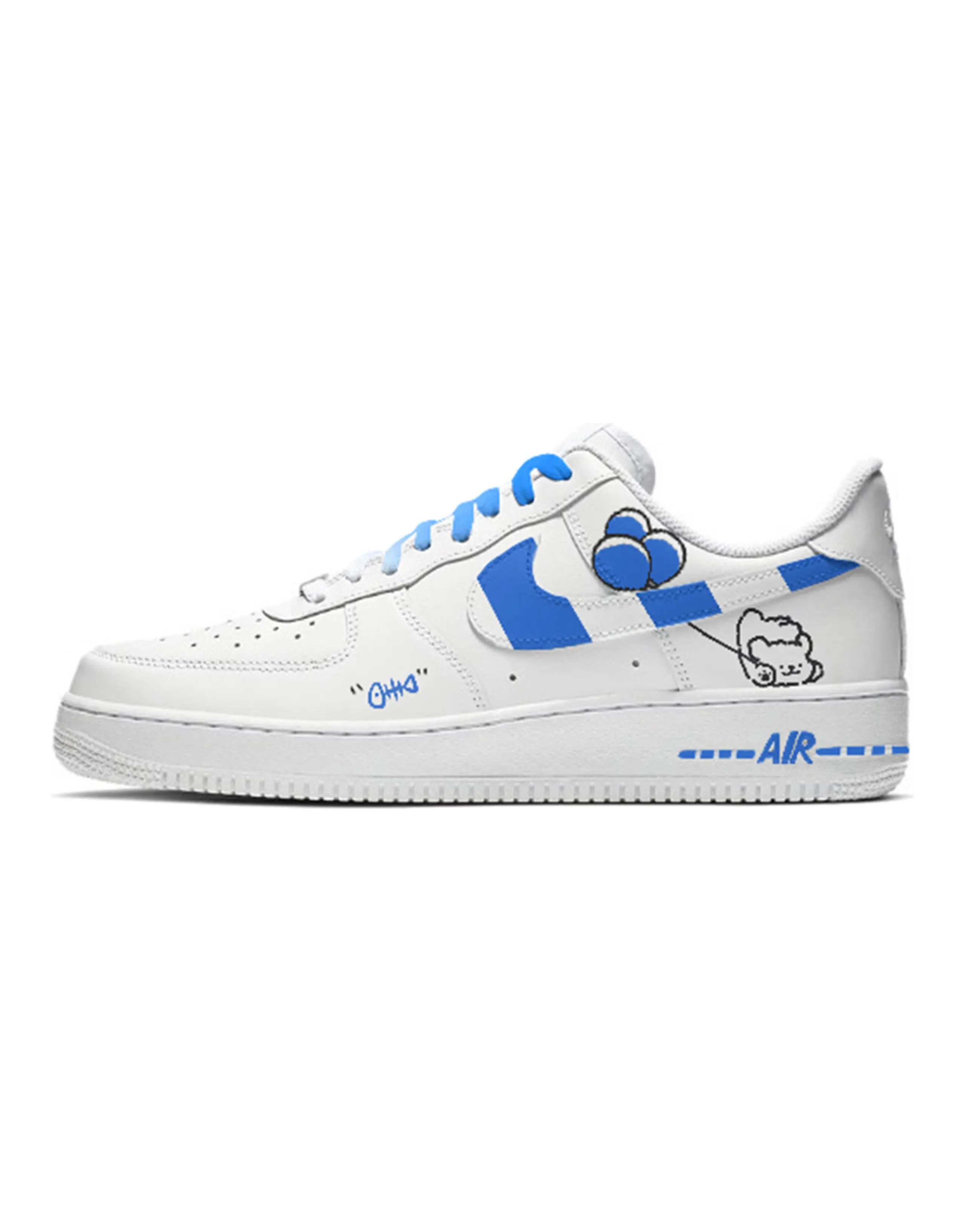 Nike Air Force 1 Wear-Resistant Low-Top Skateboard Shoes Unisex Blue White