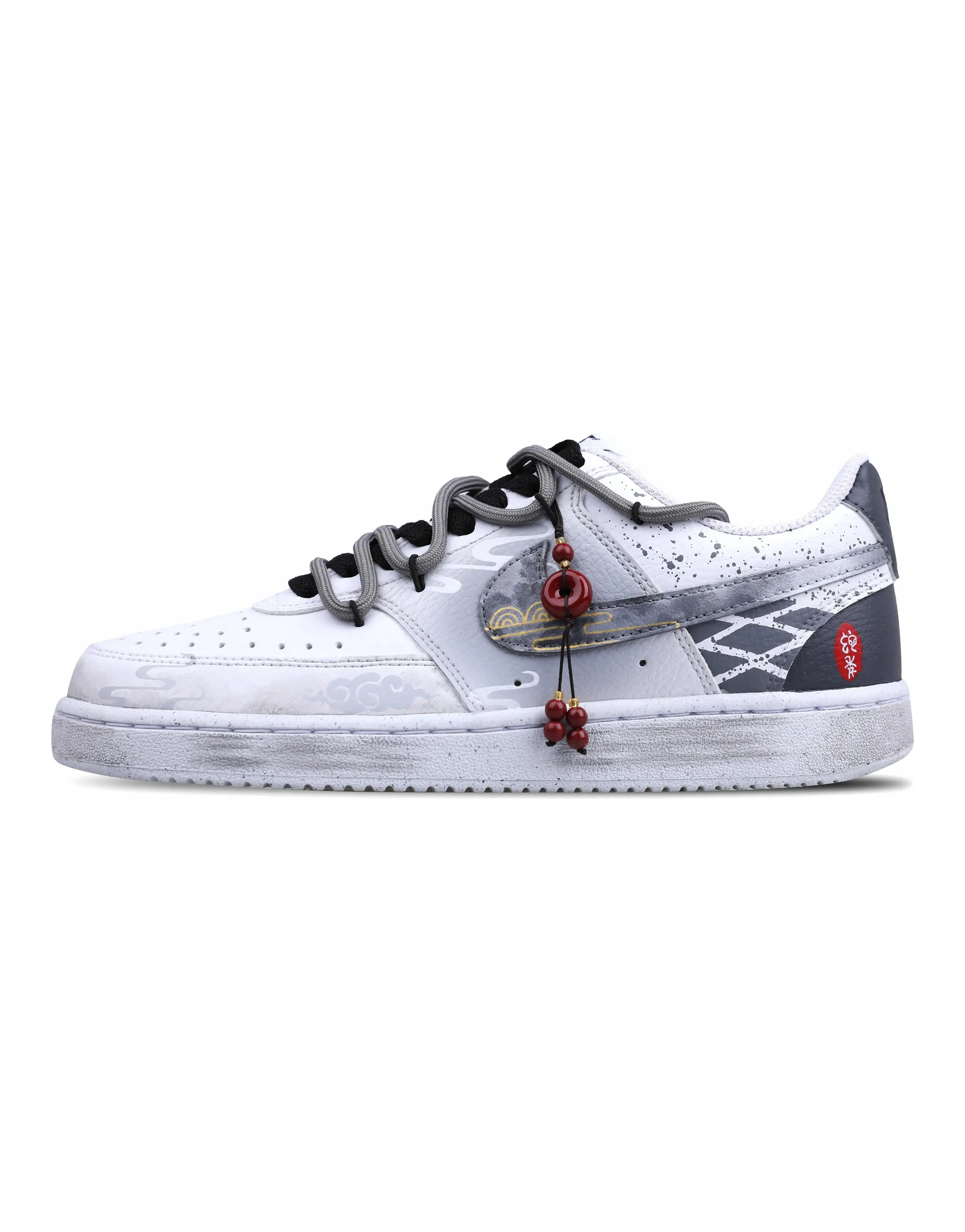 Nike Court Vision 1 Skateboard Shoes Men Low-Top White Gray