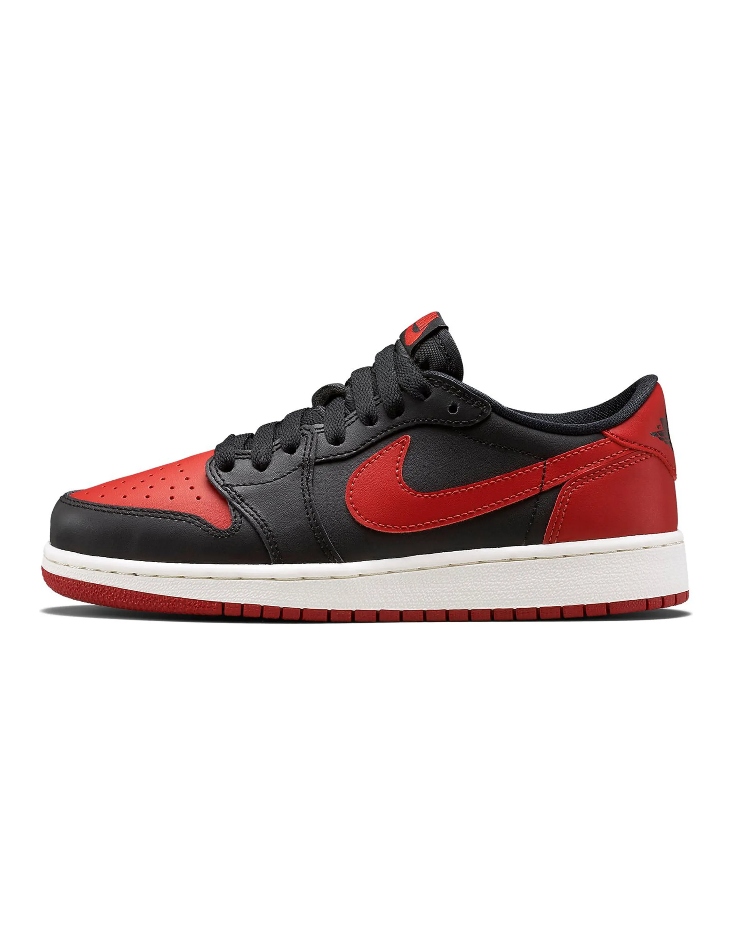 Jordan Air Jordan 1 Retro Low OG Bred Low-Top Retro Basketball Shoes GS Black Red