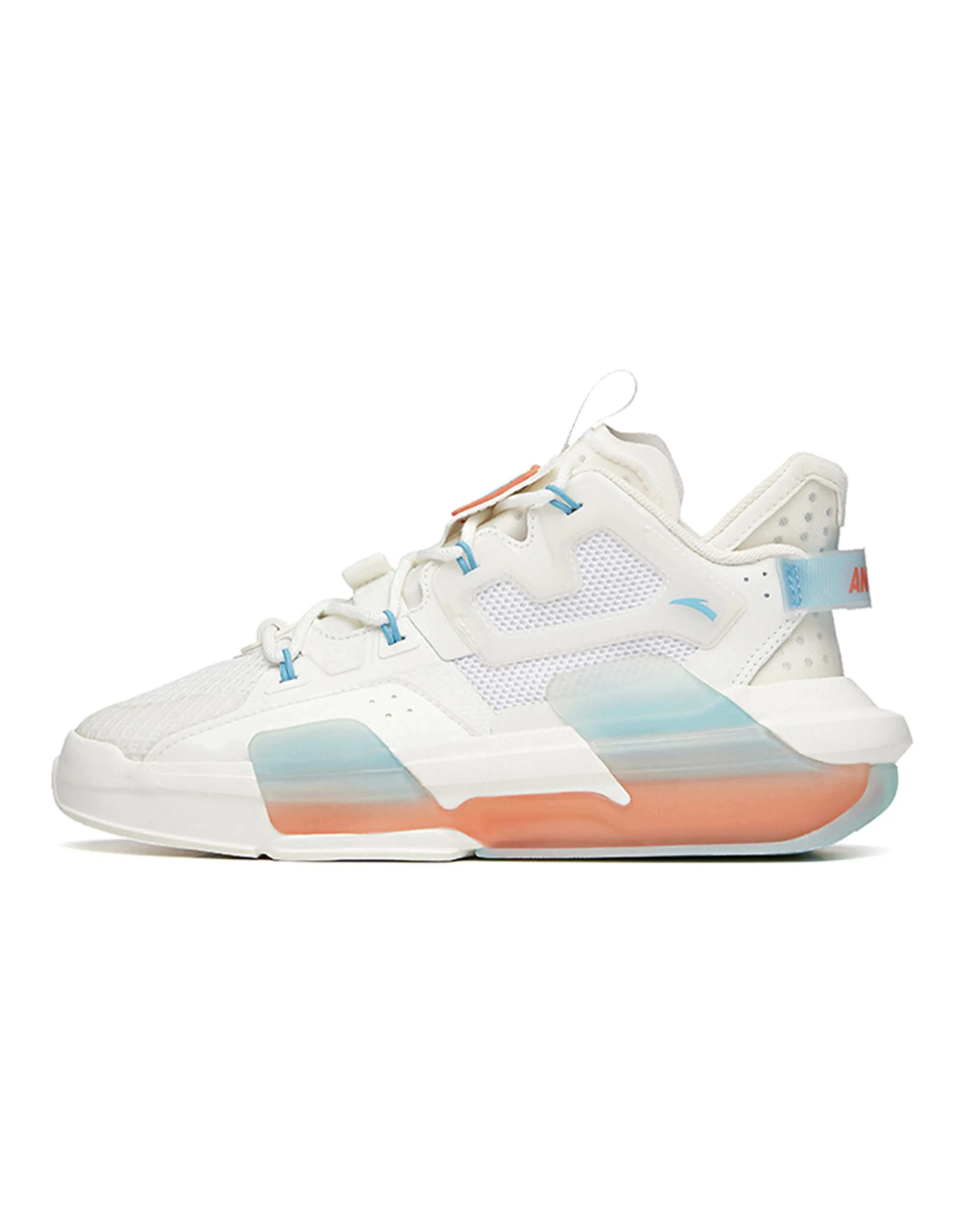 ANTA Bastard Casual Shoes Women's Low-Top Ivory White/Carthamus Orange/Lake Blue