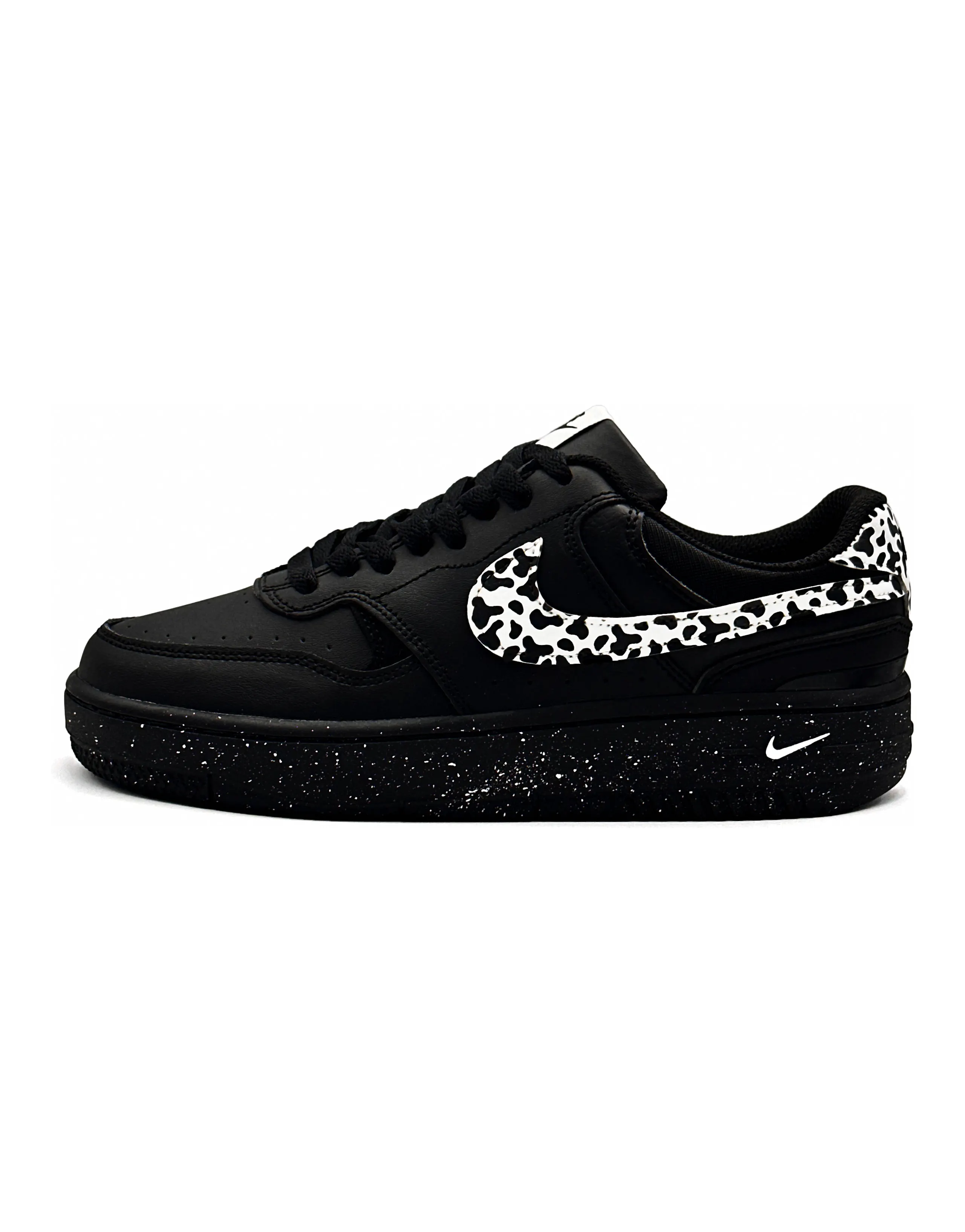 Nike Gamma Force Know White Adhere To Black Abrasion Resistant Low Top Skateboard Shoes Unisex Black White
