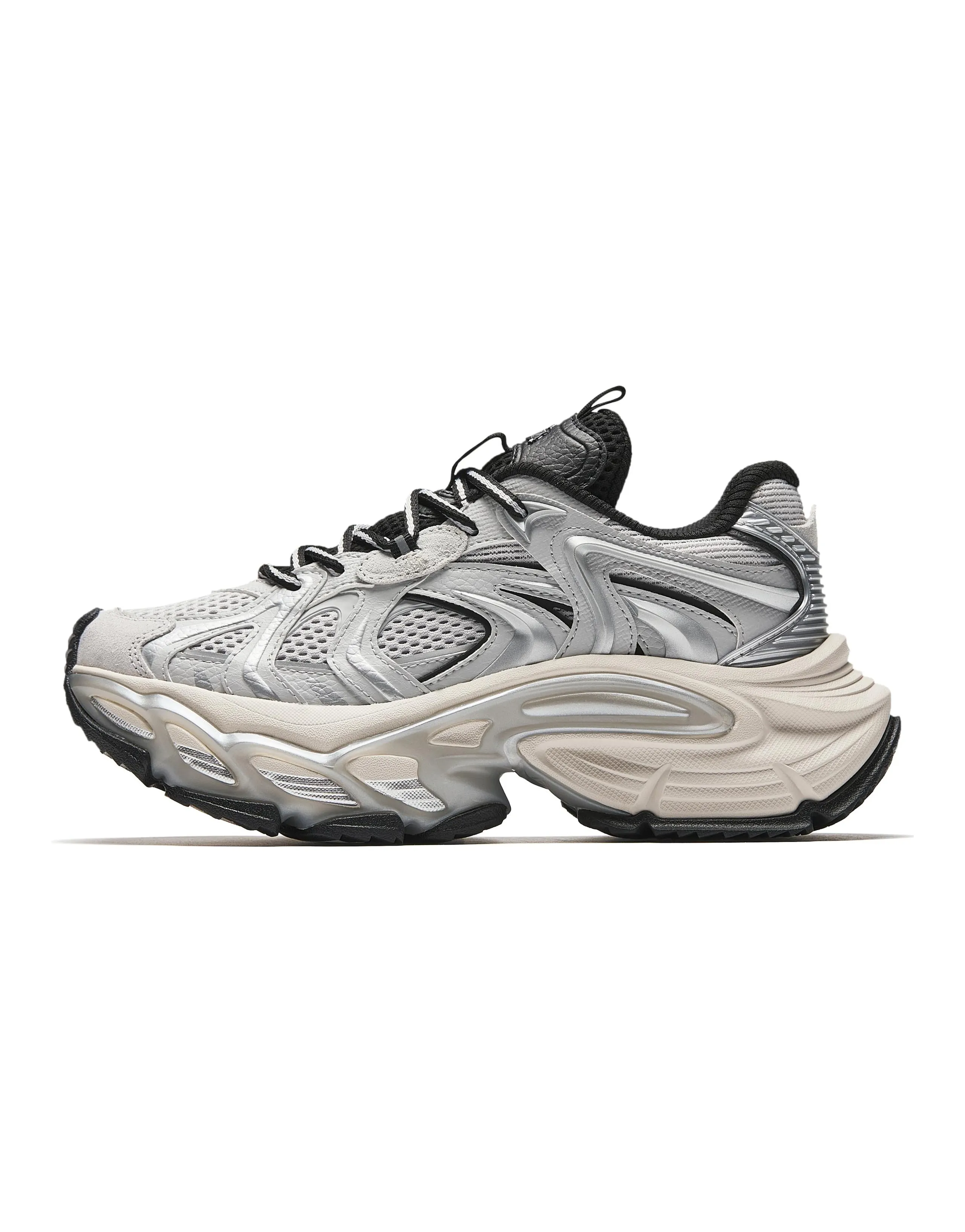 Anta Star Moon 3 Women's Grey Silver Sport Casual Slip-Resistant Wear-Resistant Low-Top Dad Shoes