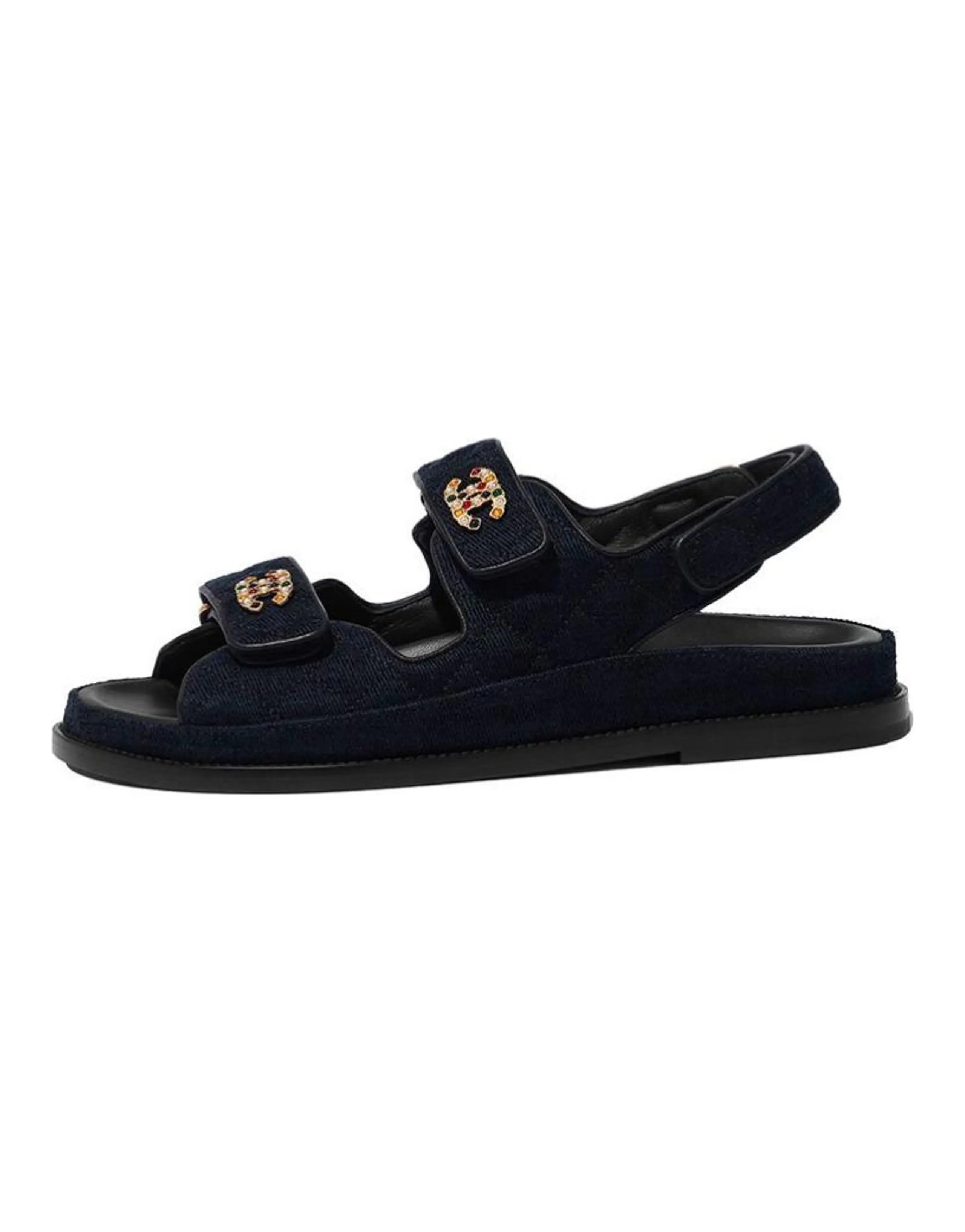 CHANEL Beach Sandals Women's Marine Blue