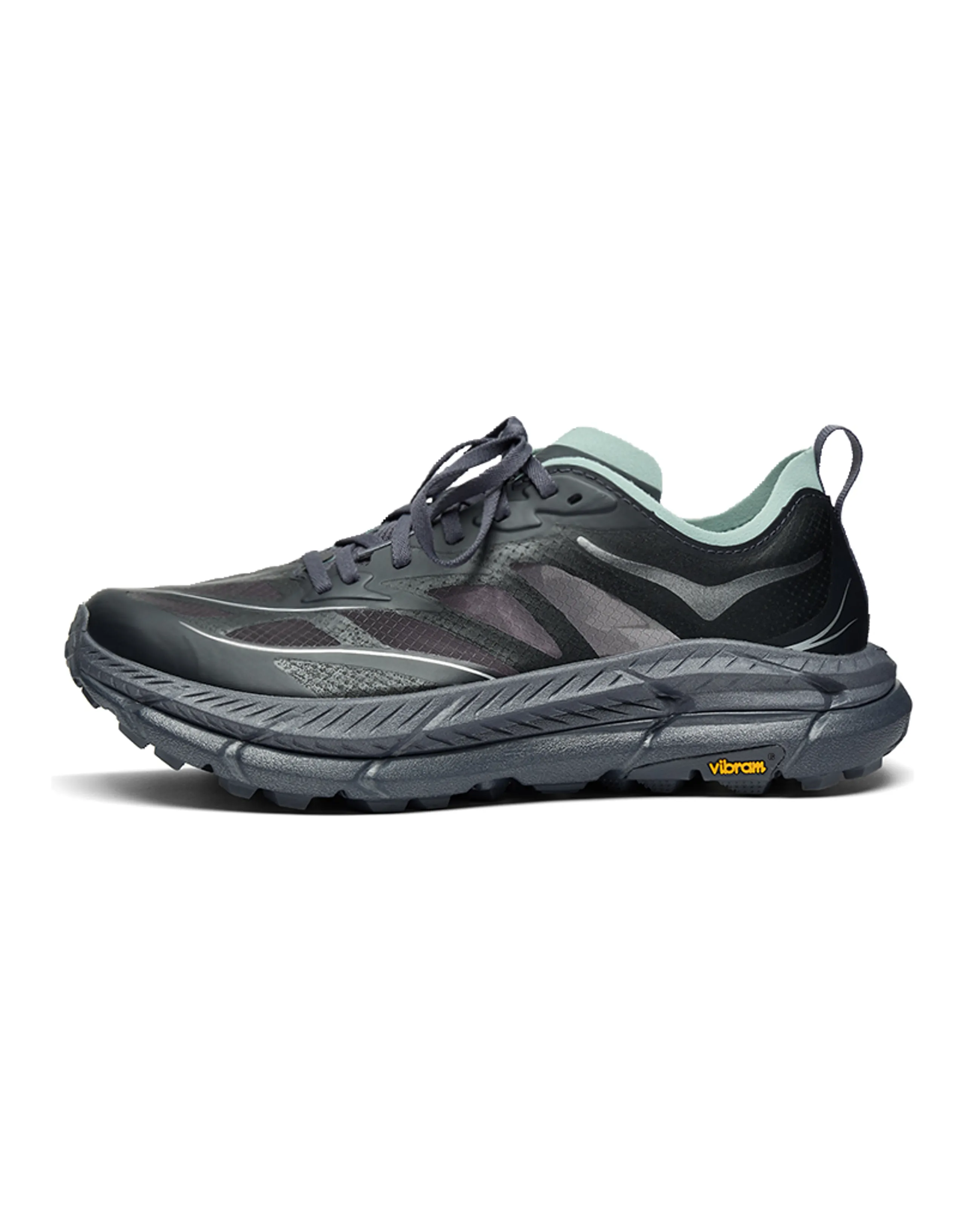 HOKA ONE ONE Mafate Speed 4 Men's Black-Gray Casual Running Shoes Versatile Comfort Breathable Support Lightweight
