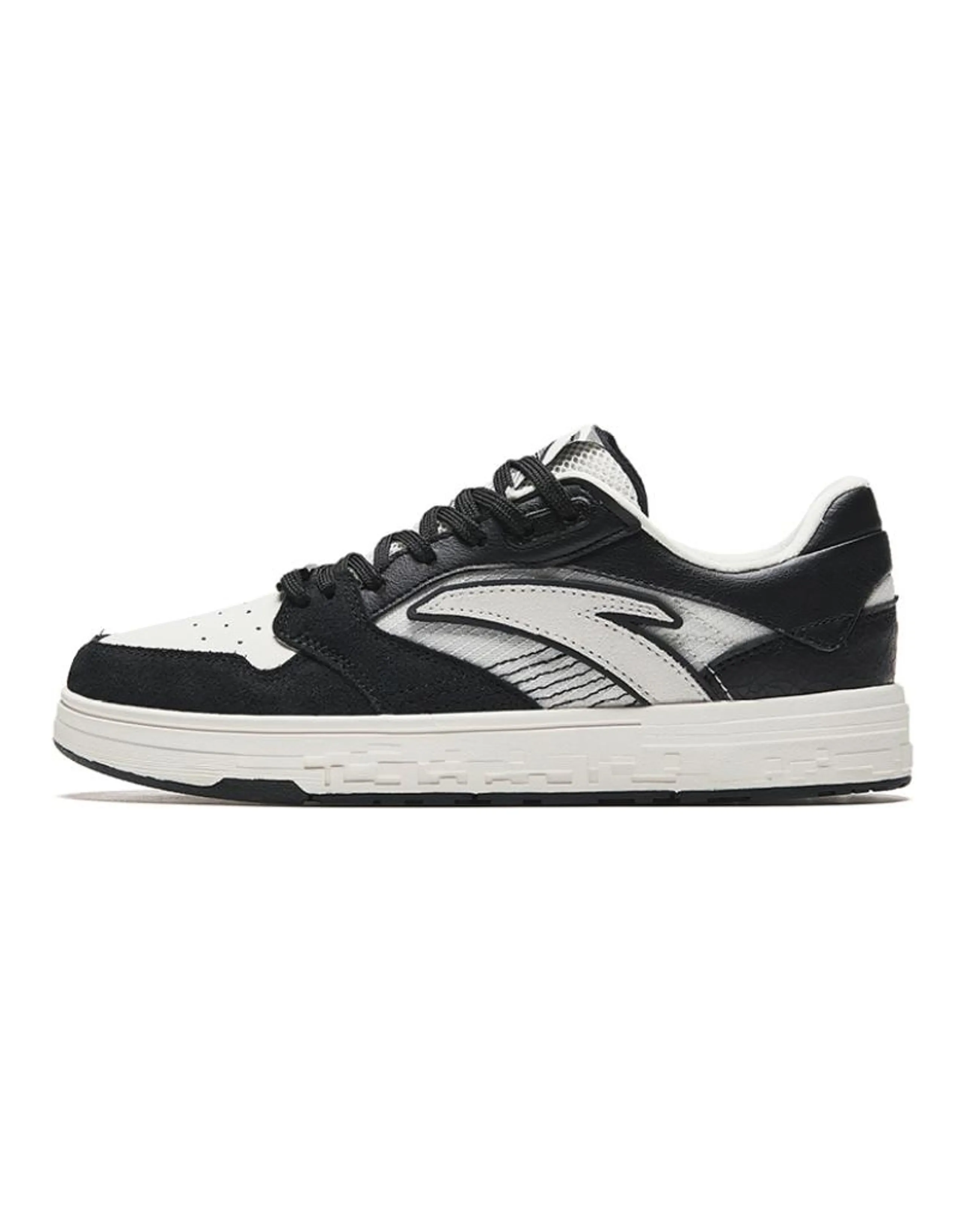 Anta Slip-Resistant Cushioning Wear-Resistant Low-Top Skateboard Shoes Women's White Black