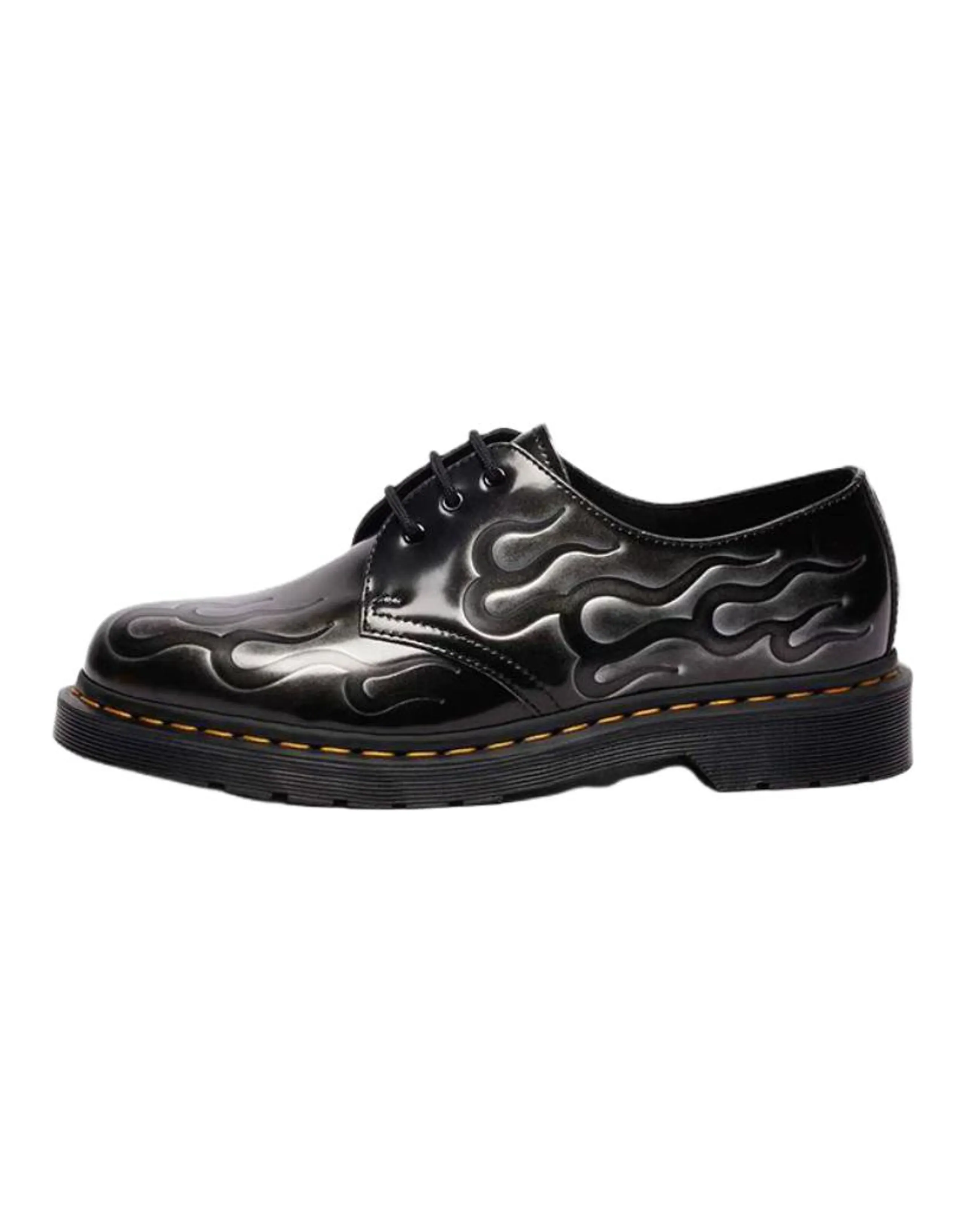 Dr. Martens 1461 Leather Comfortable Lace-Up Low-Top Casual Shoes Unisex Black Silver