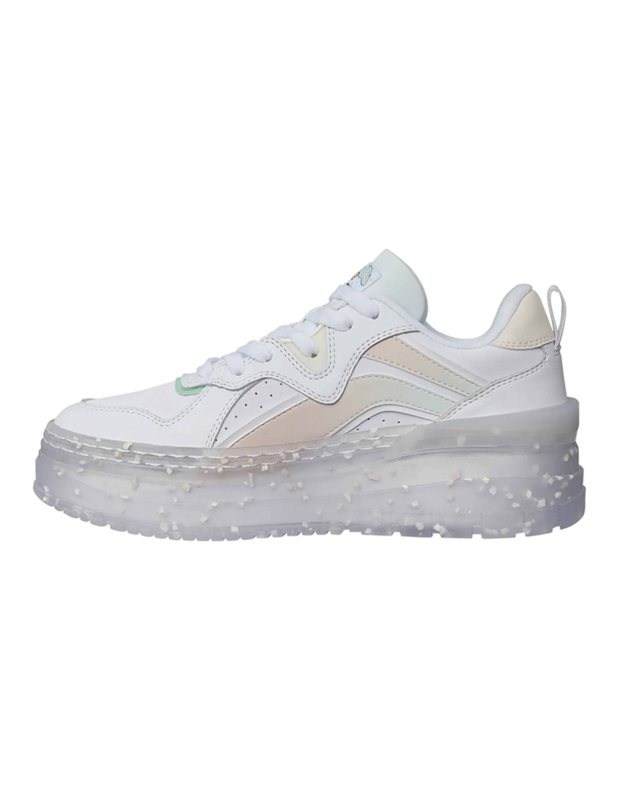 LINING Wave Skateboard Shoes Women's Low-Top Standard White/Light Turquoise/Light Pink