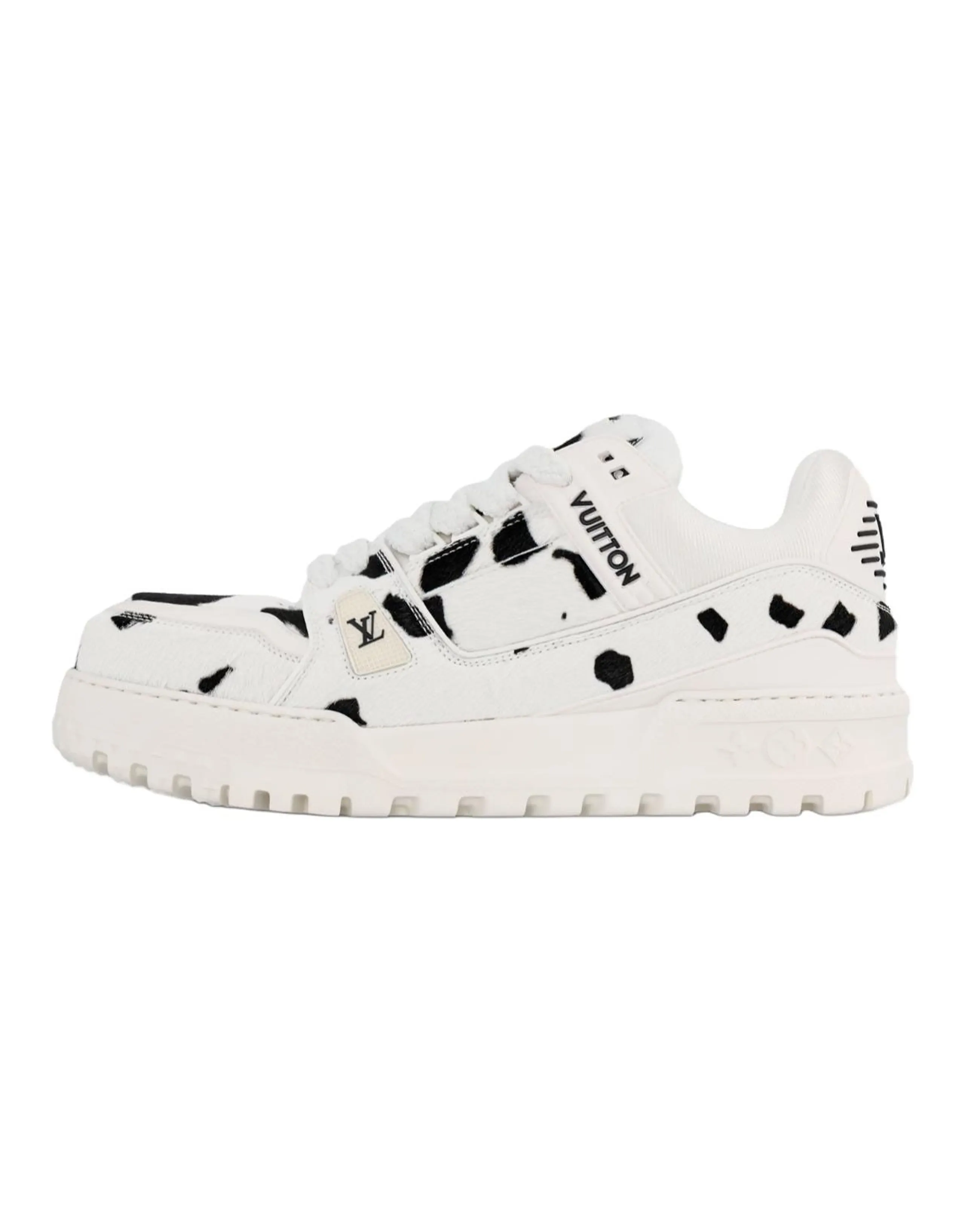 LOUIS VUITTON Trainer Maxi 2025 Spring Men's Collection Low-Top Casual Shoes Men's Black White
