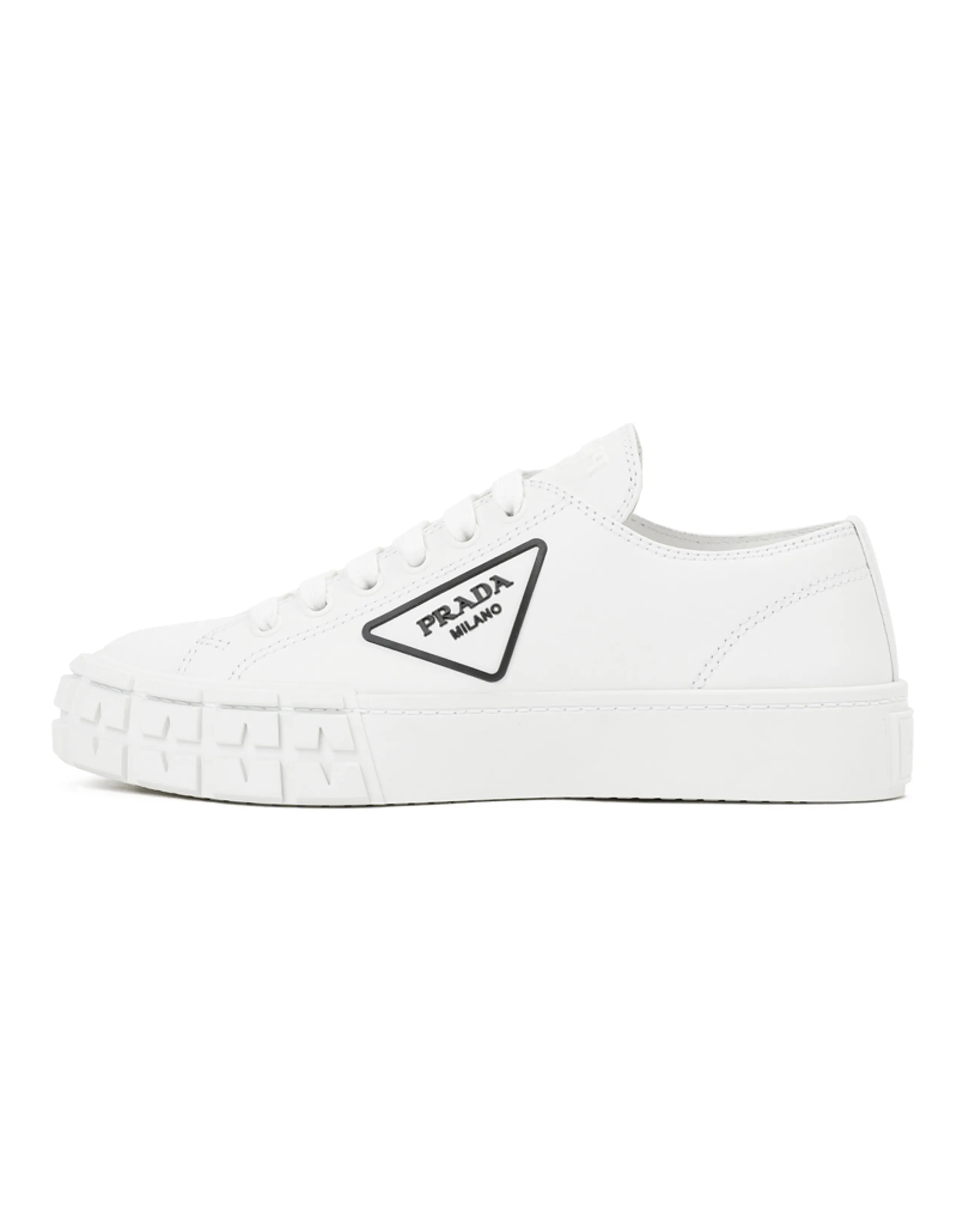 PRADA Downtown Brushed Leather Sneakers 'White' Women's