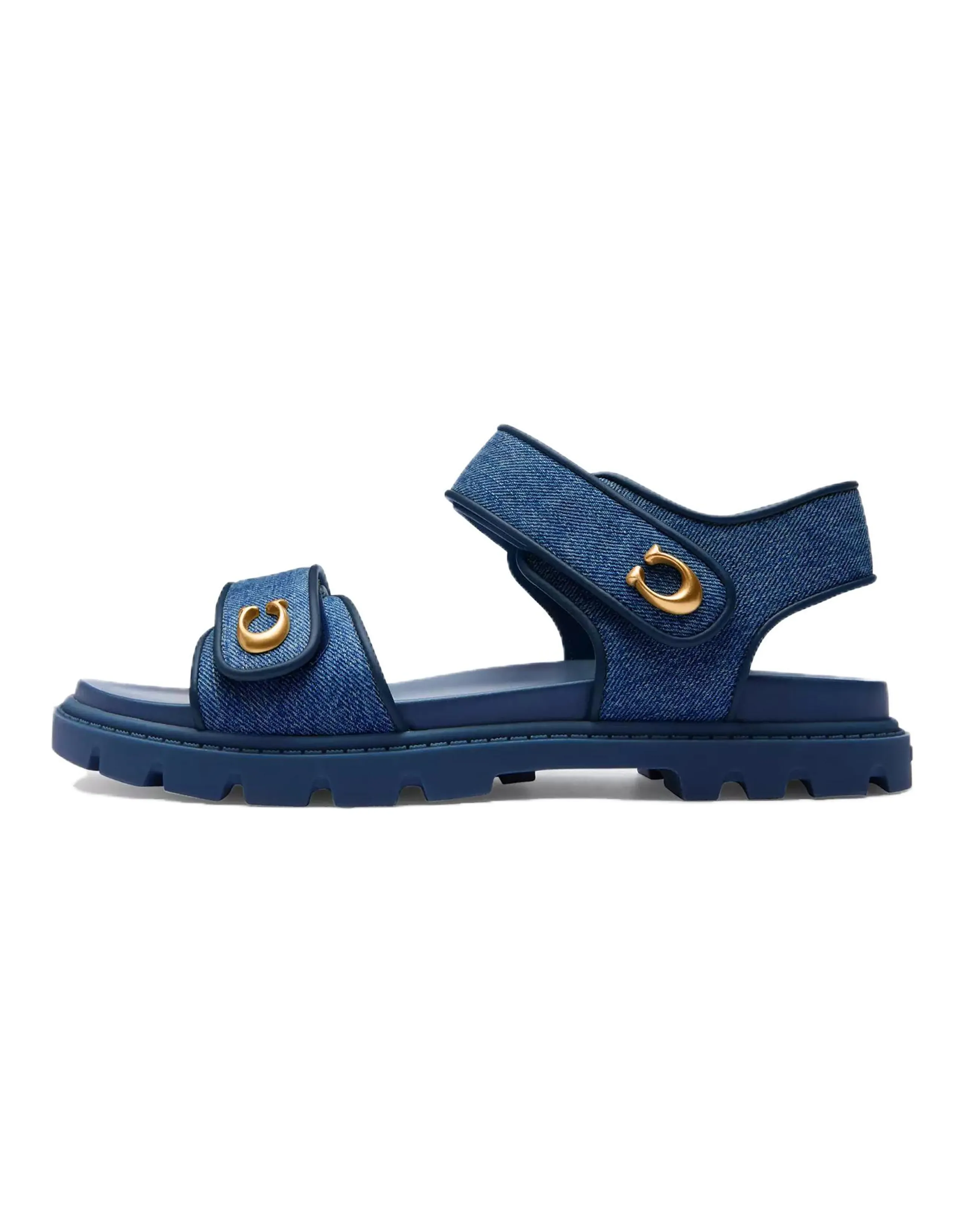 COACH Brynn Round Toe Magic Strap One-Strap Sandals Women's Blue