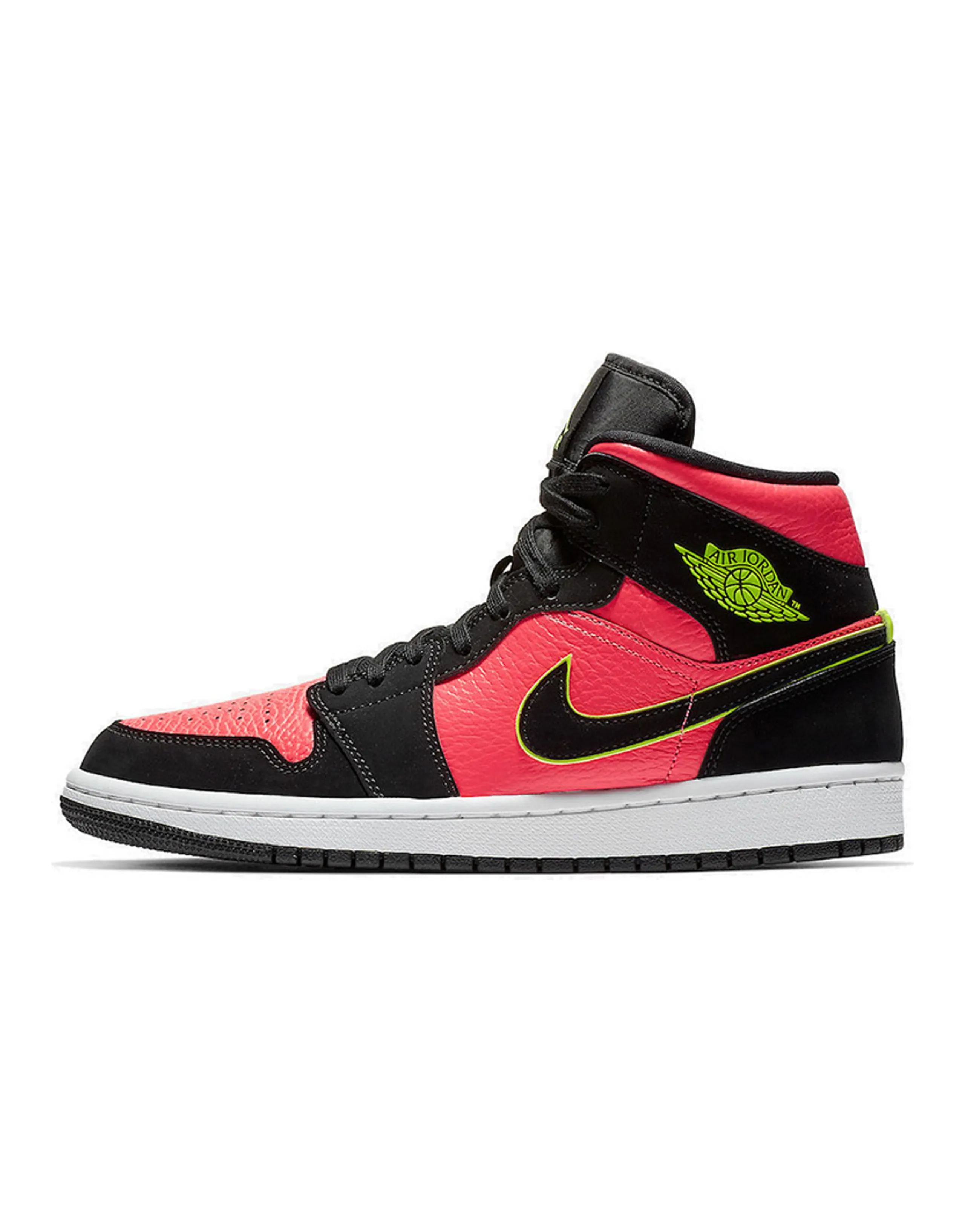 JORDAN 1 Mid Black Hot Punch Women's