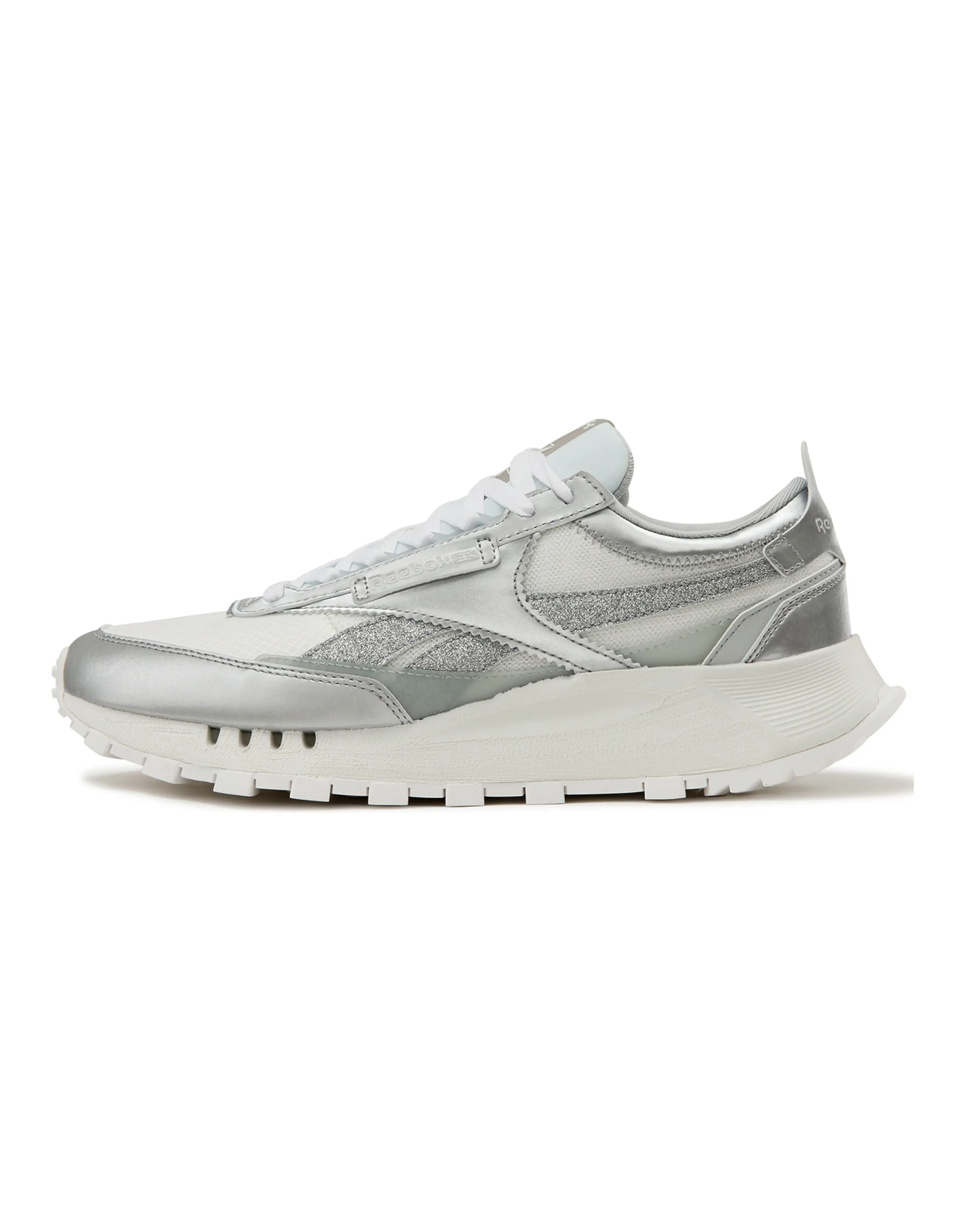 Reebok CL LEGACY W+ Retro Classic Trendy Comfort Versatile Platform Low-Top Running Shoes Unisex Light Silver