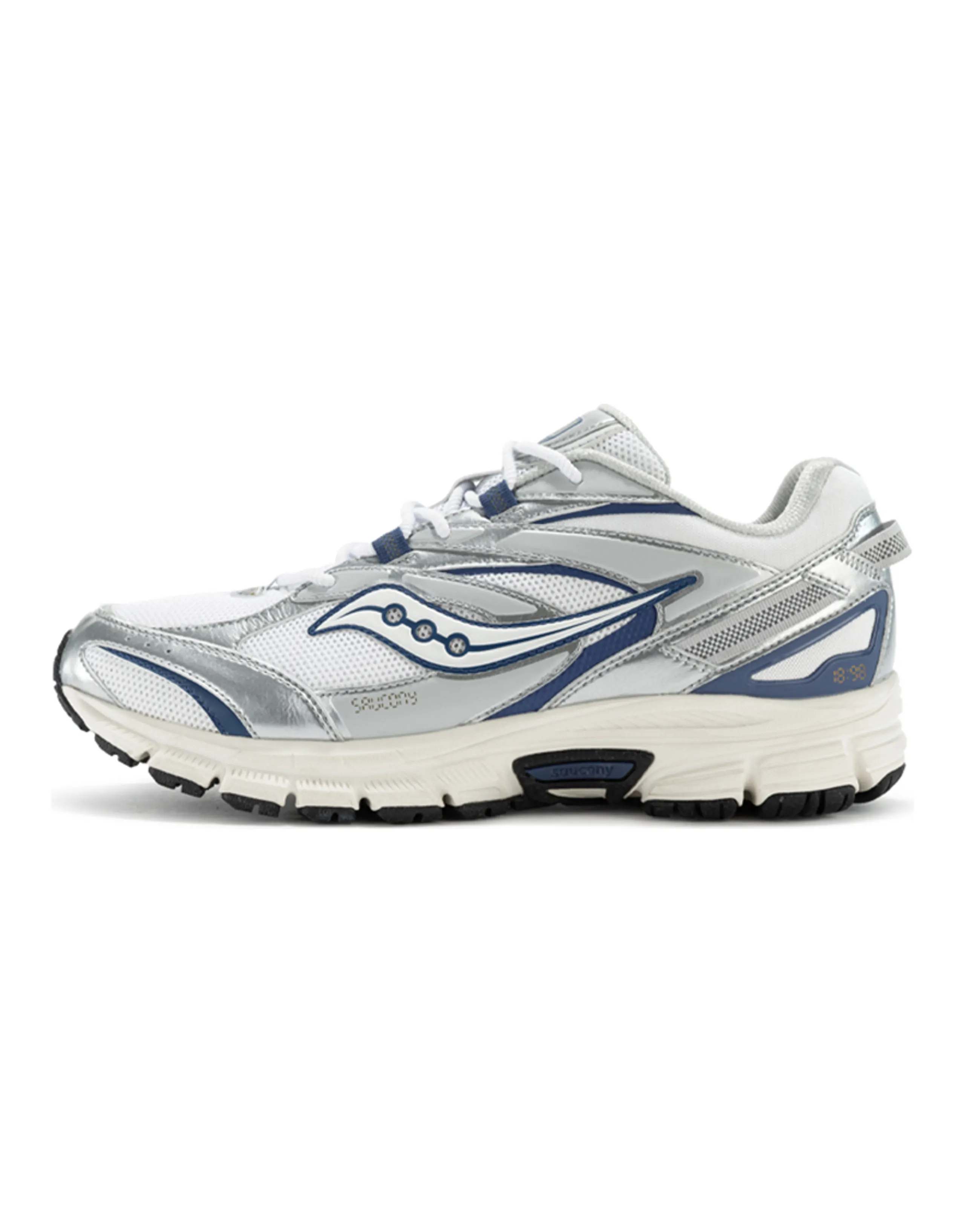 Saucony Cohesion 2K Cushioning Anti-Slip Wear-Resistant Breathability Low-Top Casual Running Shoes Unisex White Silver