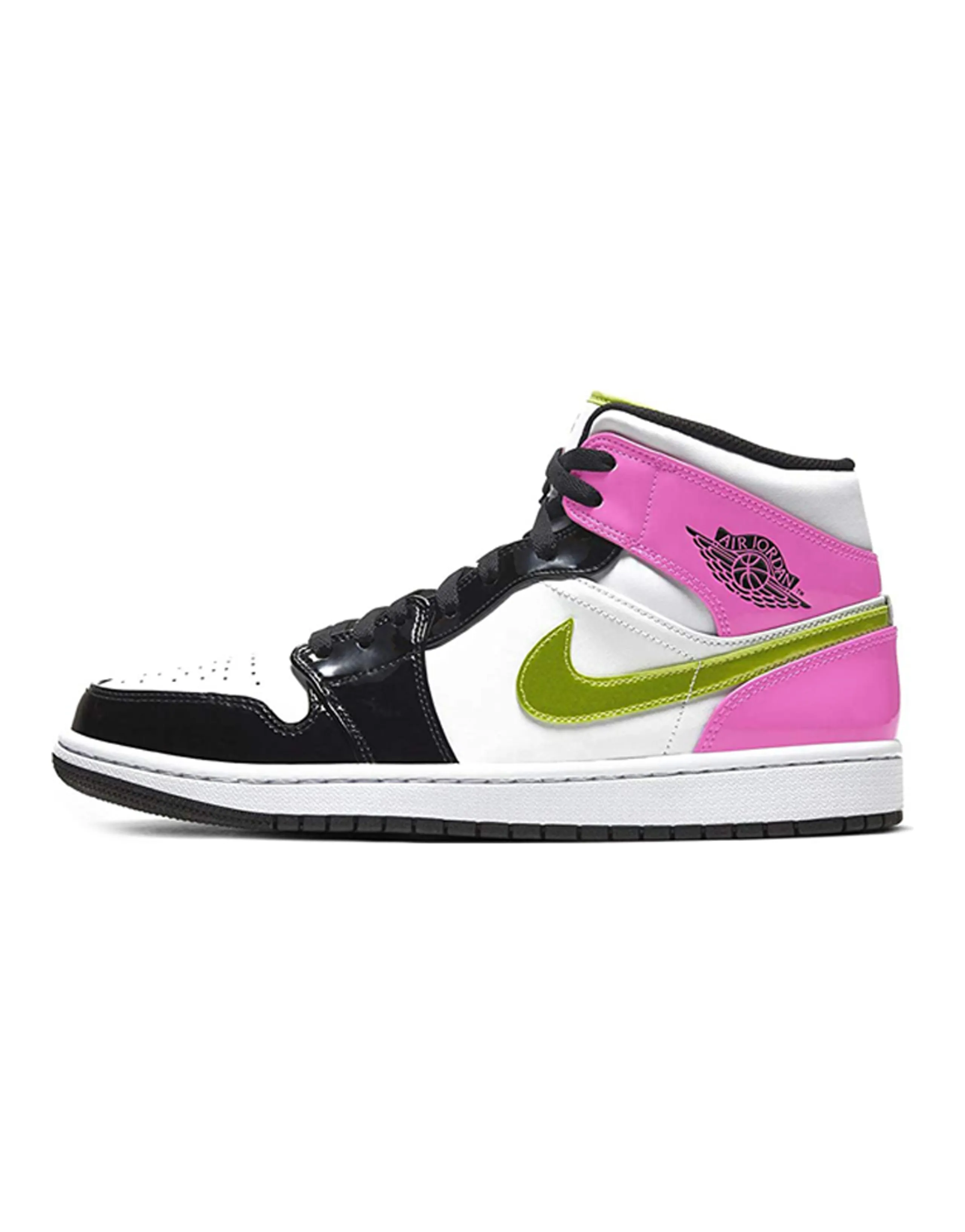 JORDAN 1 Mid White Black Cyber Pink